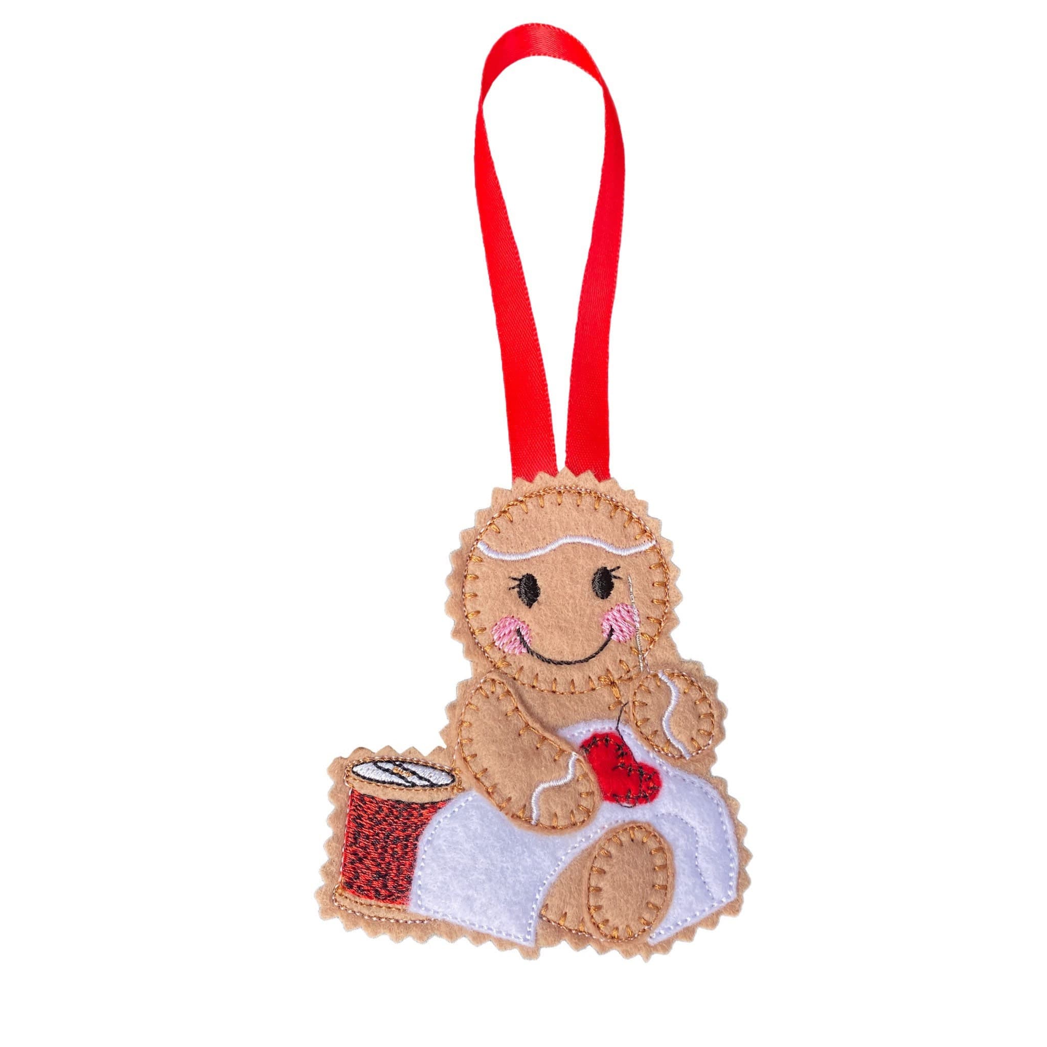 Sewing Gingerbread Man Felt Decoration.