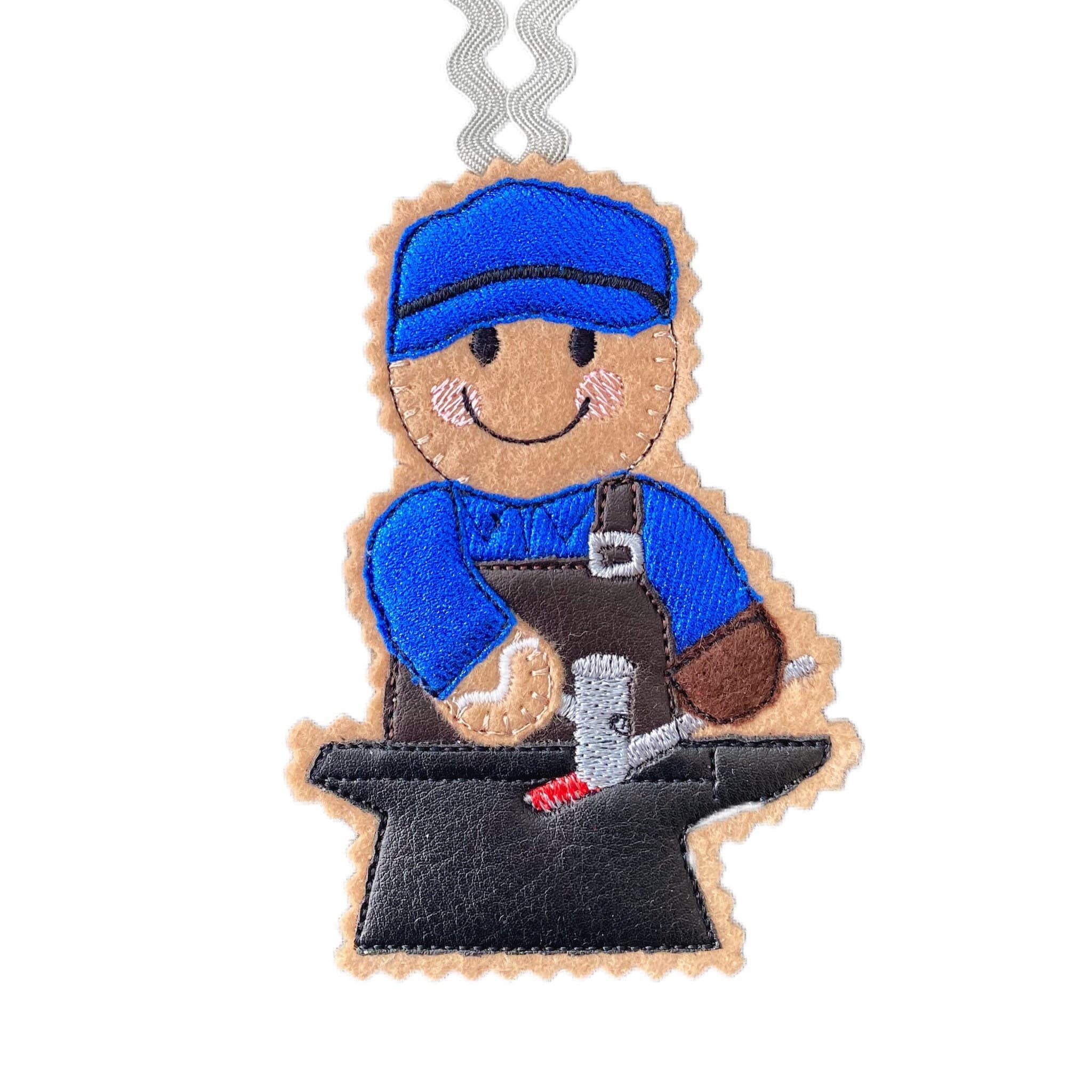 Blacksmith / Farrier Gingerbread Man Felt Decoration — image 2