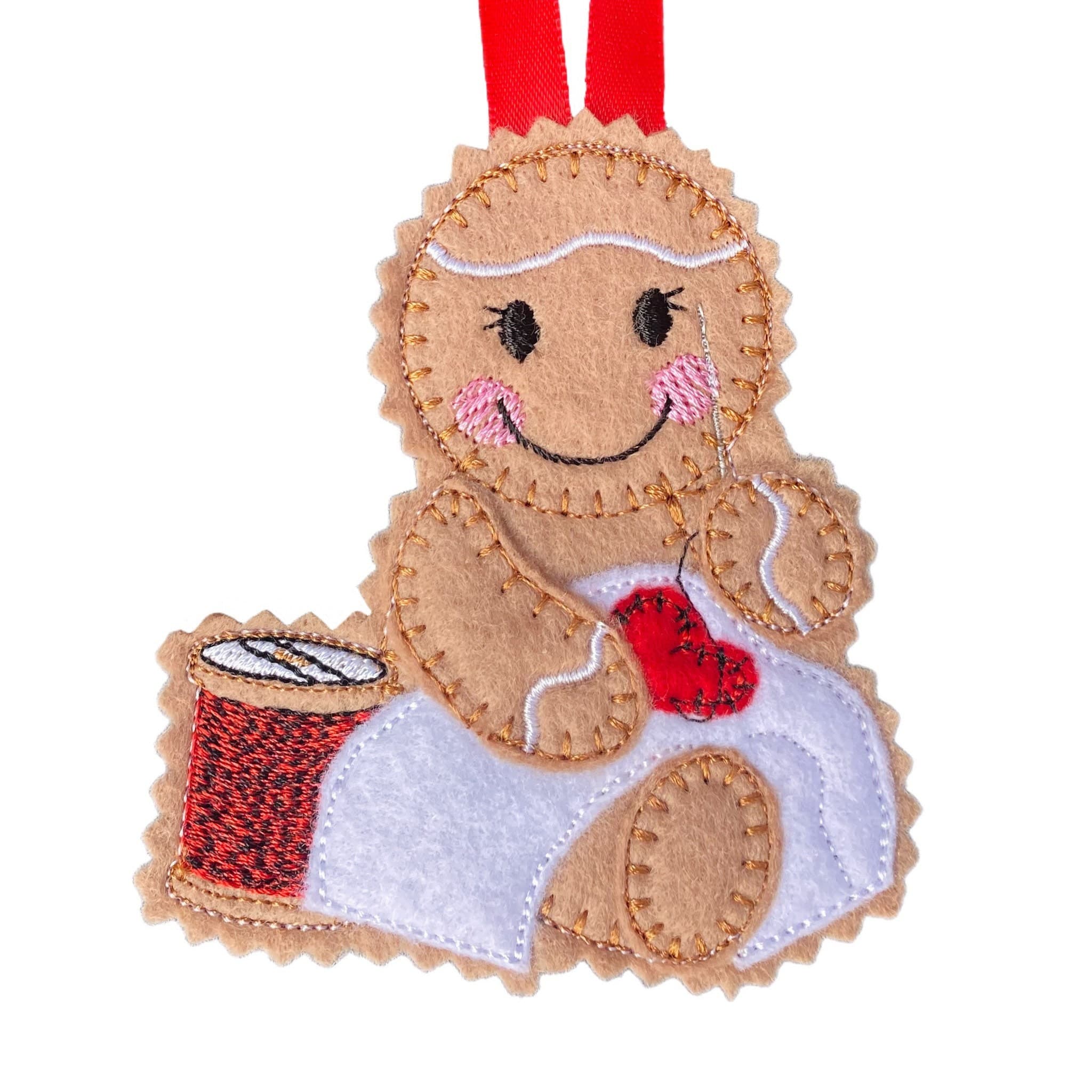Sewing Gingerbread Man Felt Decoration. — image 2