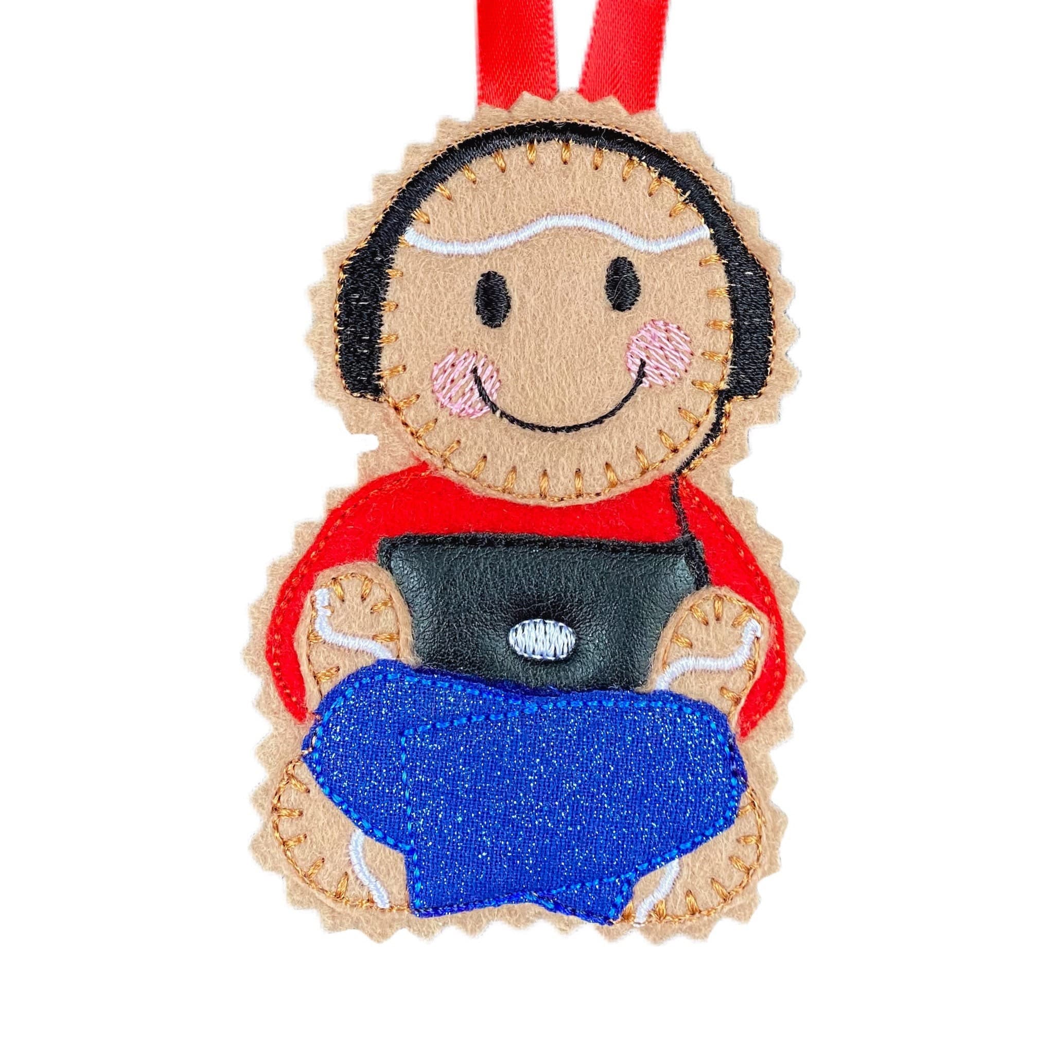 Gaming Tablet Gingerbread Man Felt Decoration — image 2