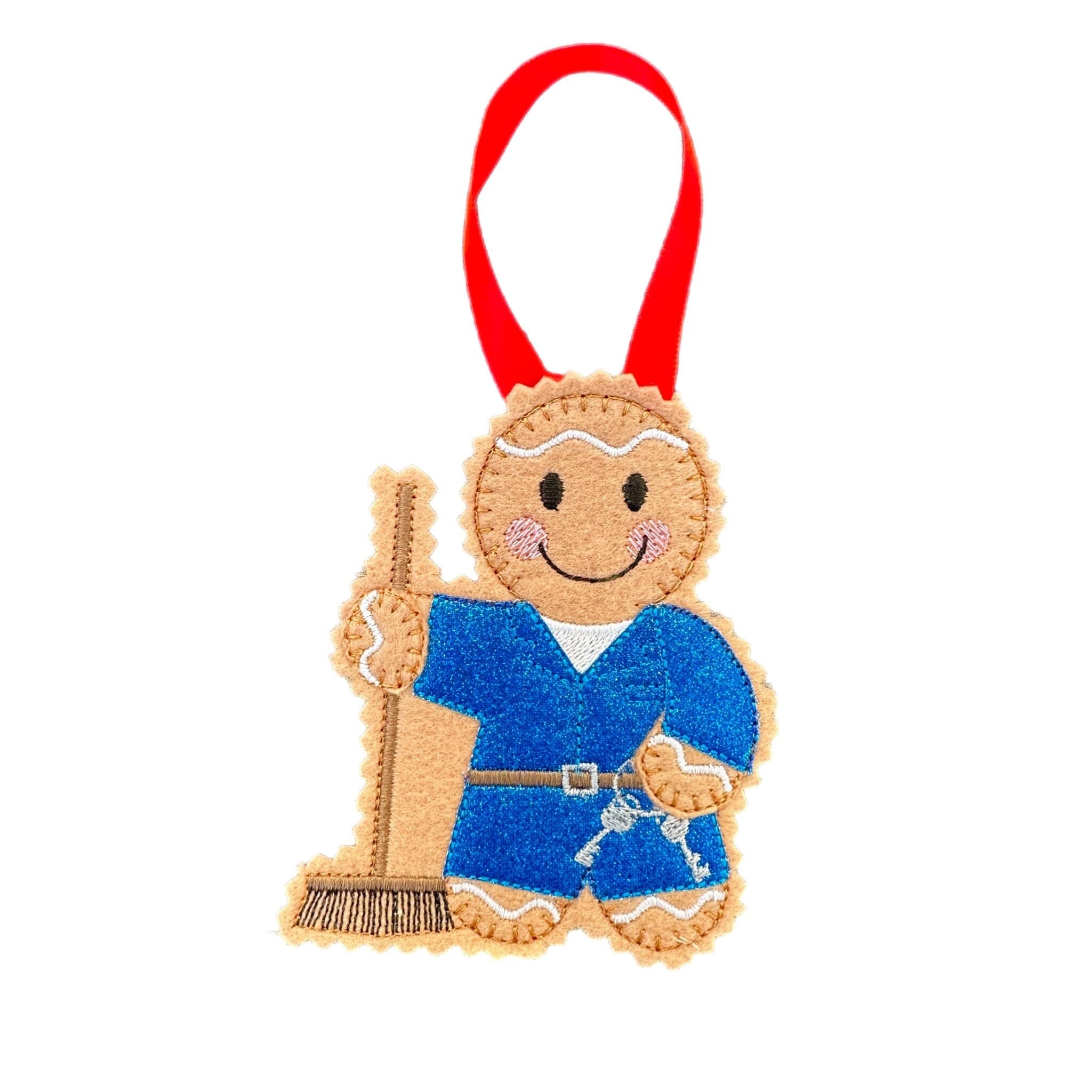 Caretaker Gingerbread Man Felt Decoration