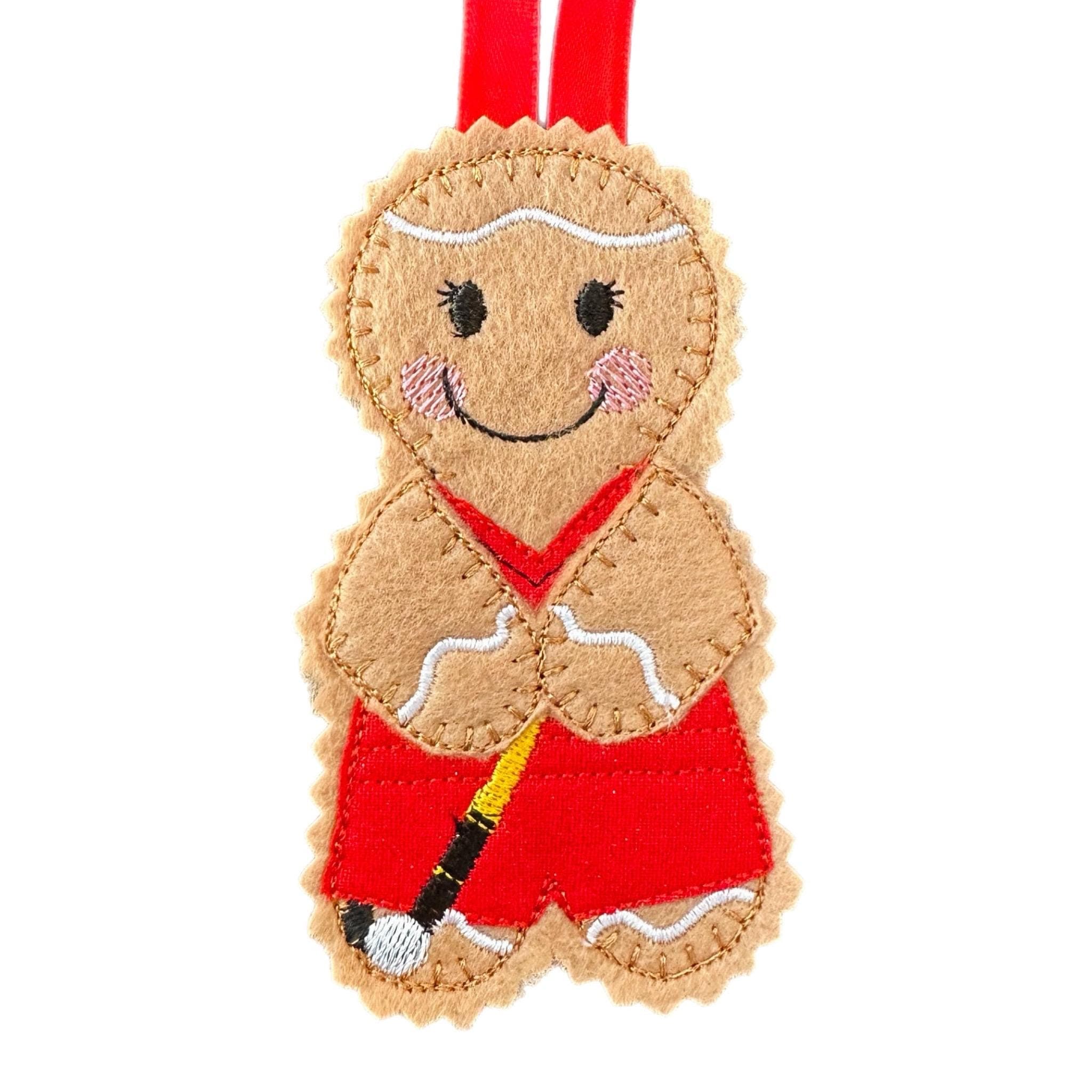 Hockey Player Gingerbread Felt Decoration — image 5