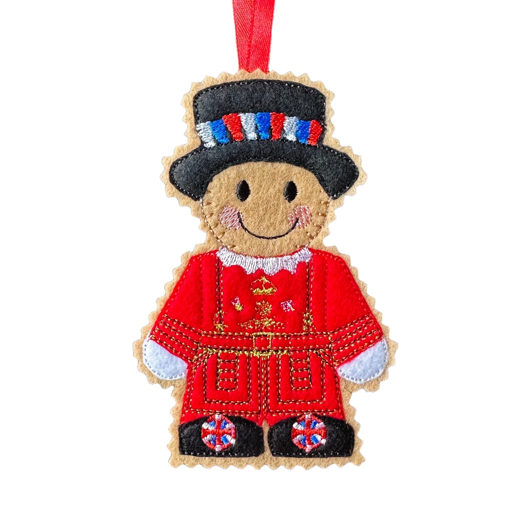 Yeoman Warder Beefeater Gingerbread Decoration – Felt Hanging Ornament — image 5