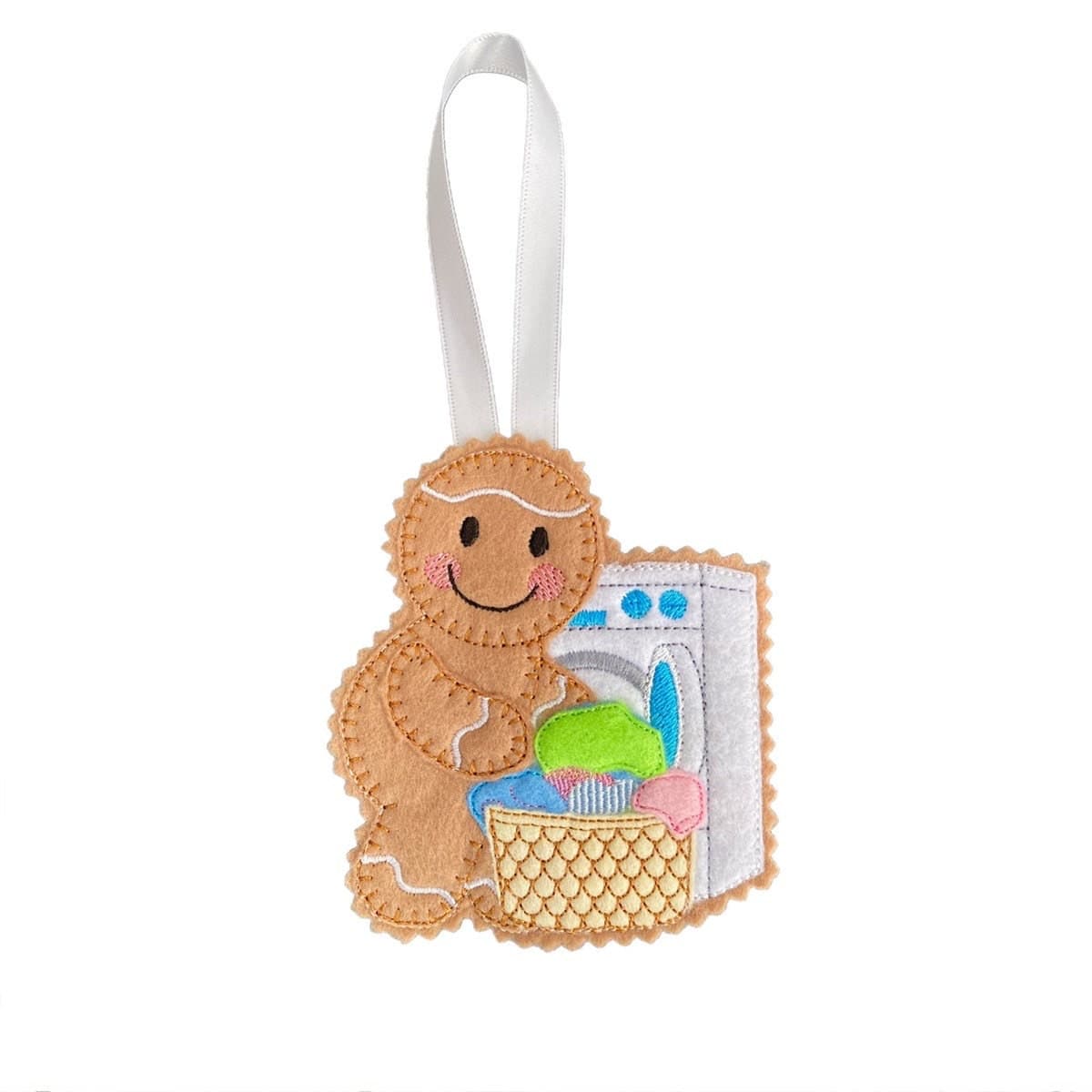 Cleaner / Launderette Gingerbread Man Felt Decoration