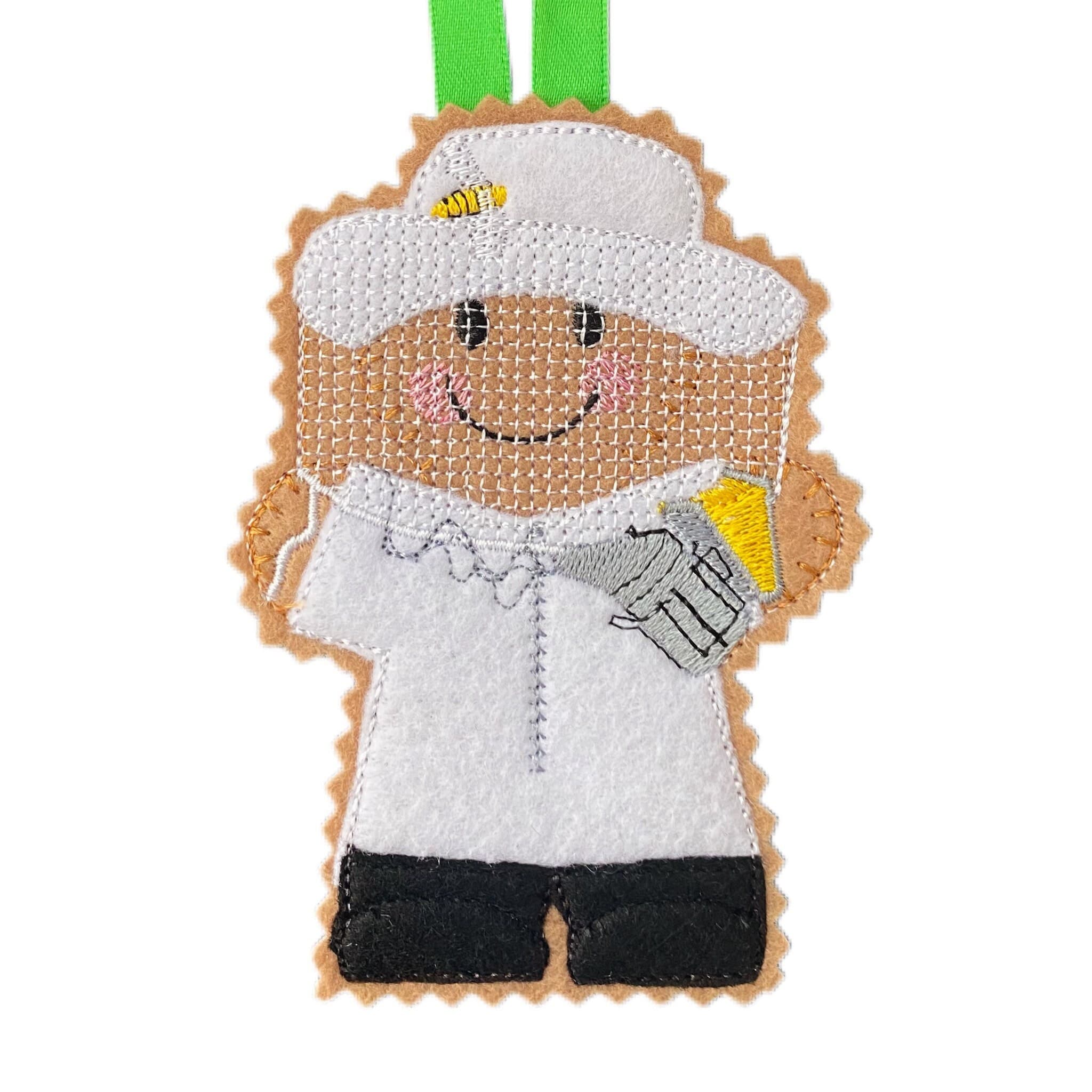 Bee Keeper Gingerbread Man Felt Decoration — image 2