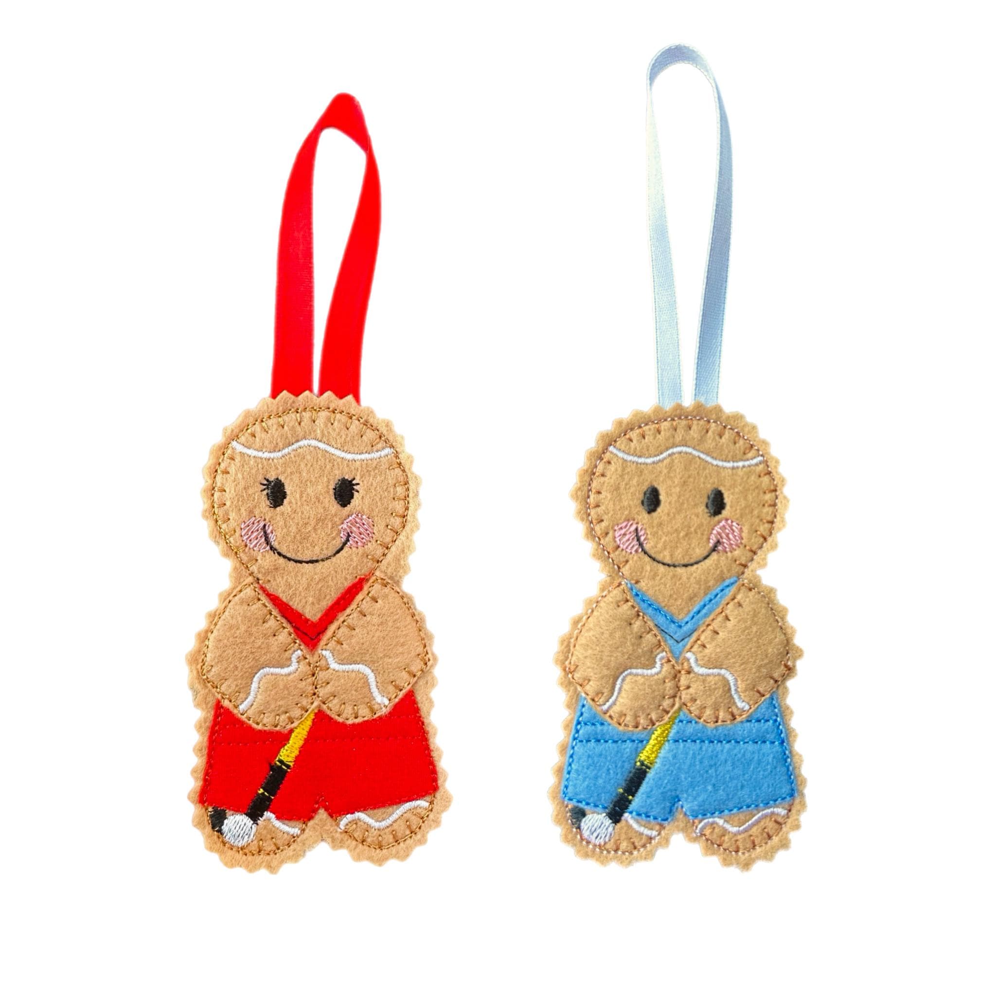 Hockey Player Gingerbread Felt Decoration — image 2