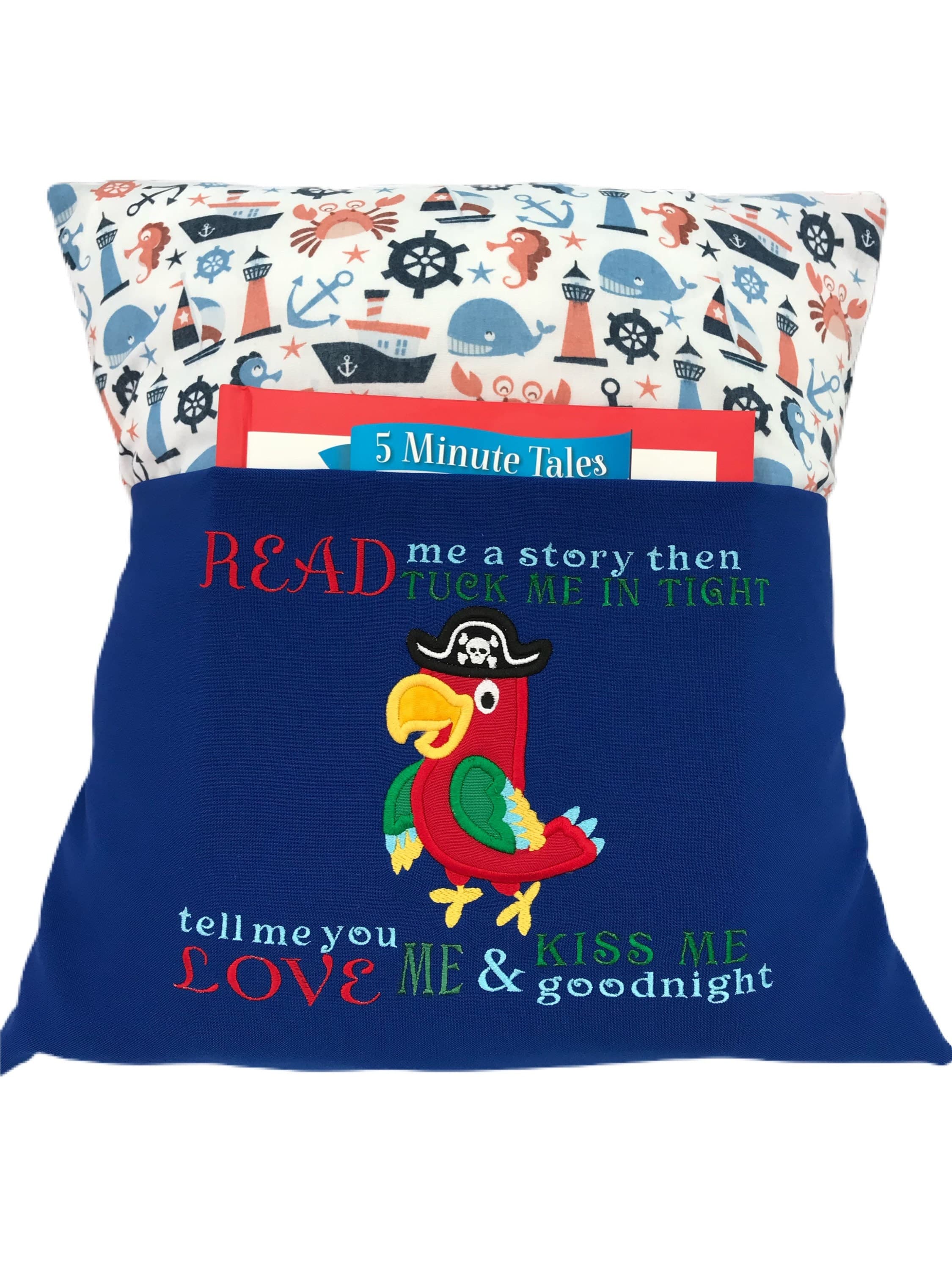 Pirate Parrot Book Cushion: Nautical Nursery Bedding — image 2