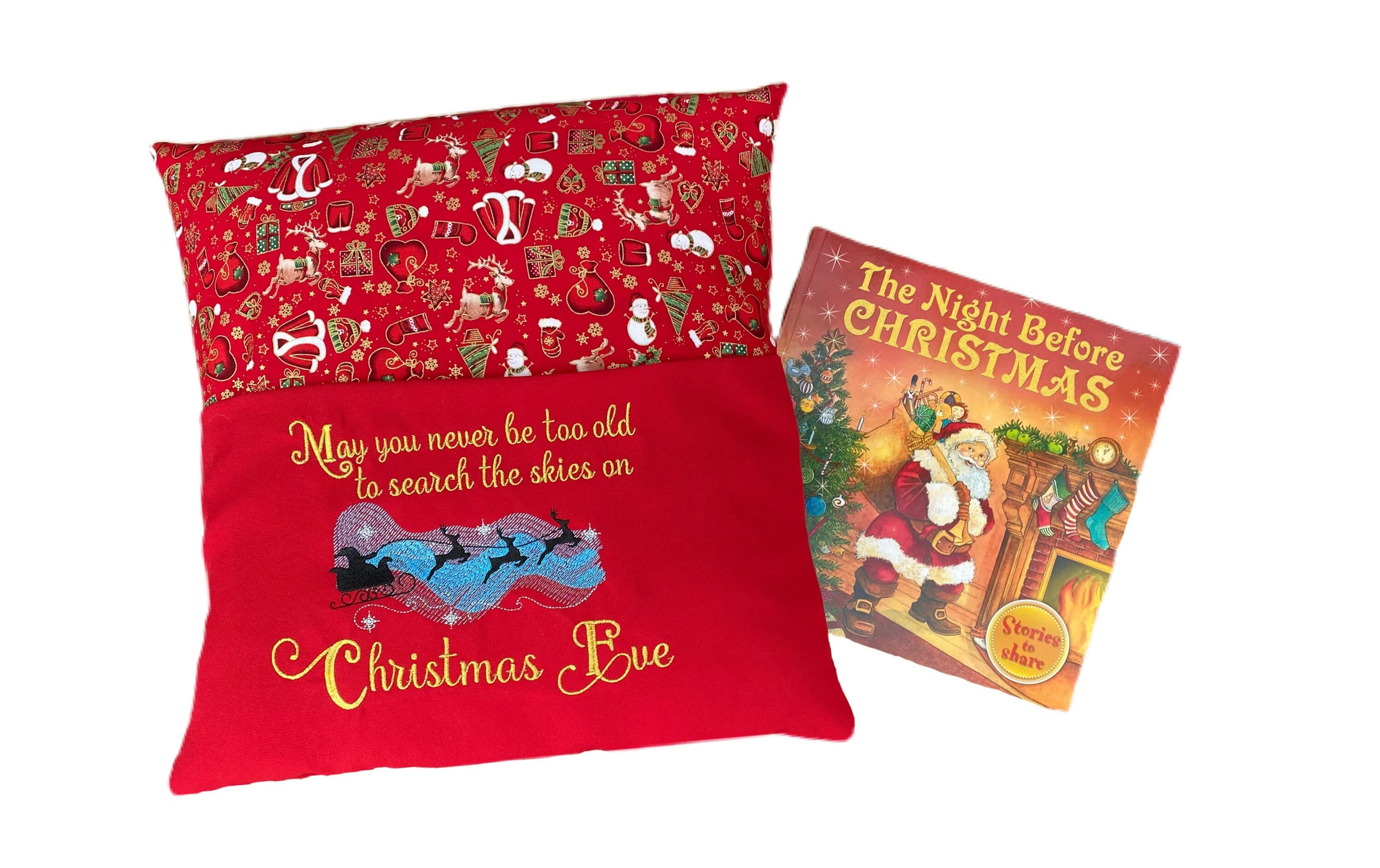 Santa Book Cushion, Christmas Eve Gift, Children's Reading Pillow