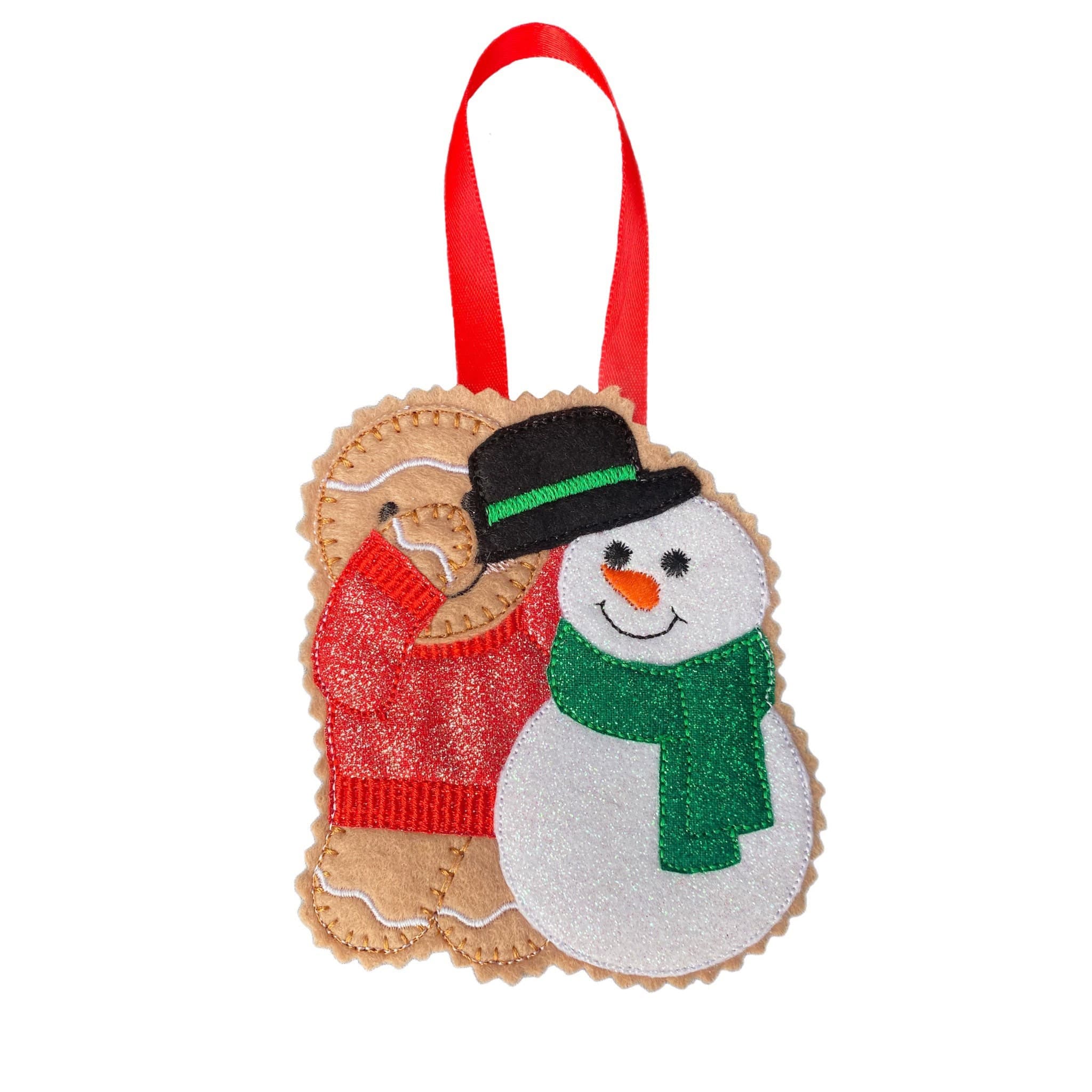 Build A Snowman Gingerbread Man Felt Decoration — image 3