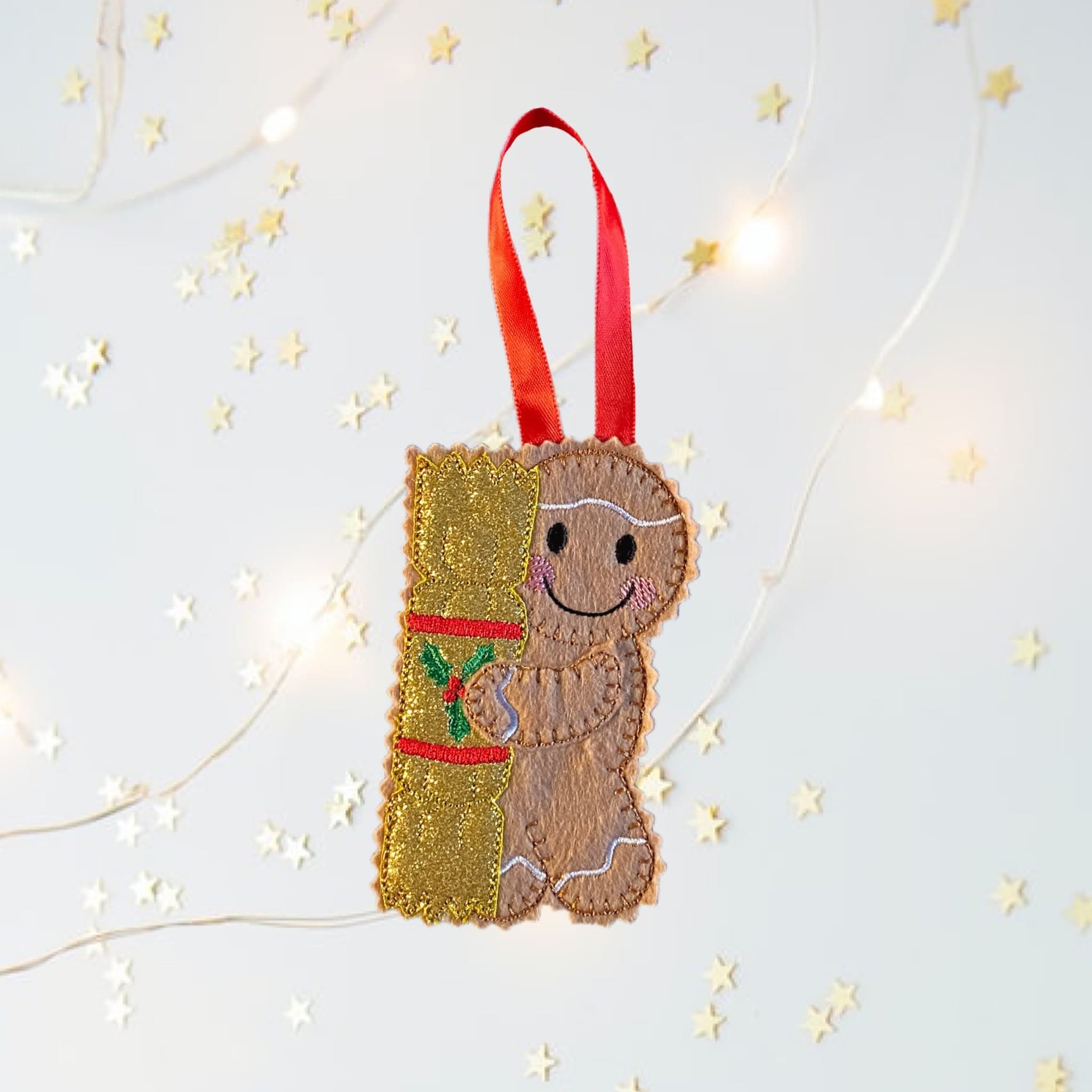 Christmas Cracker Gingerbread Man Felt Decoration