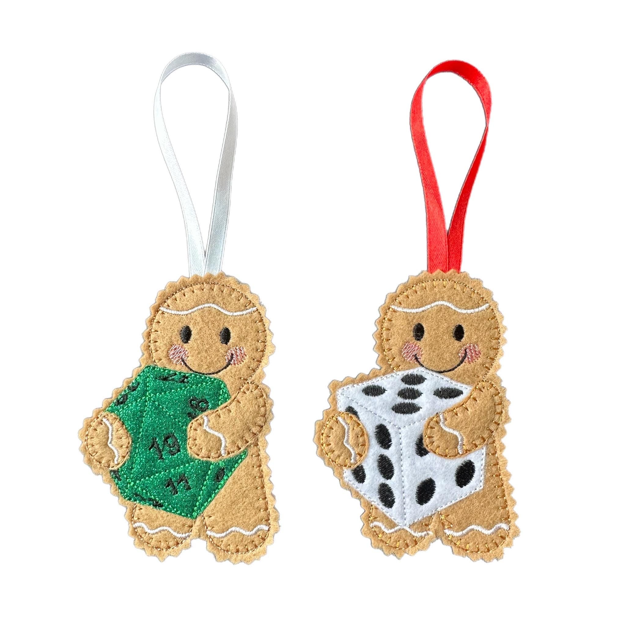 Gingerbread Dice Decoration – Felt Hanging Ornament — image 2