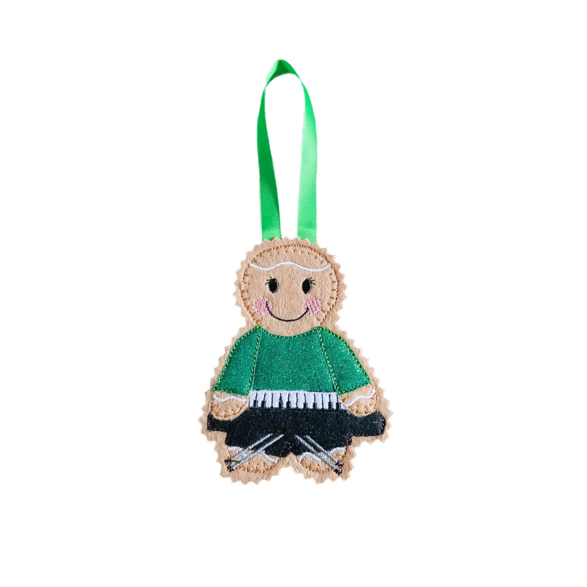 Keyboard player Gingerbread Man Felt Decoration