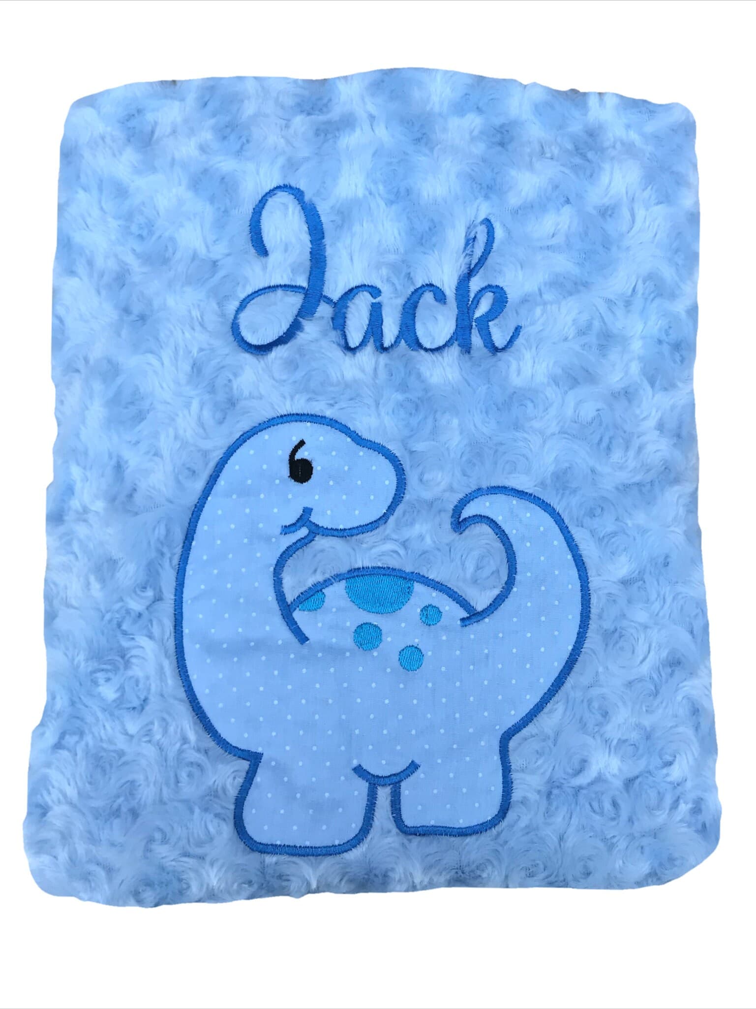 Dinosaur Personalised  Blue Blanket / Throw