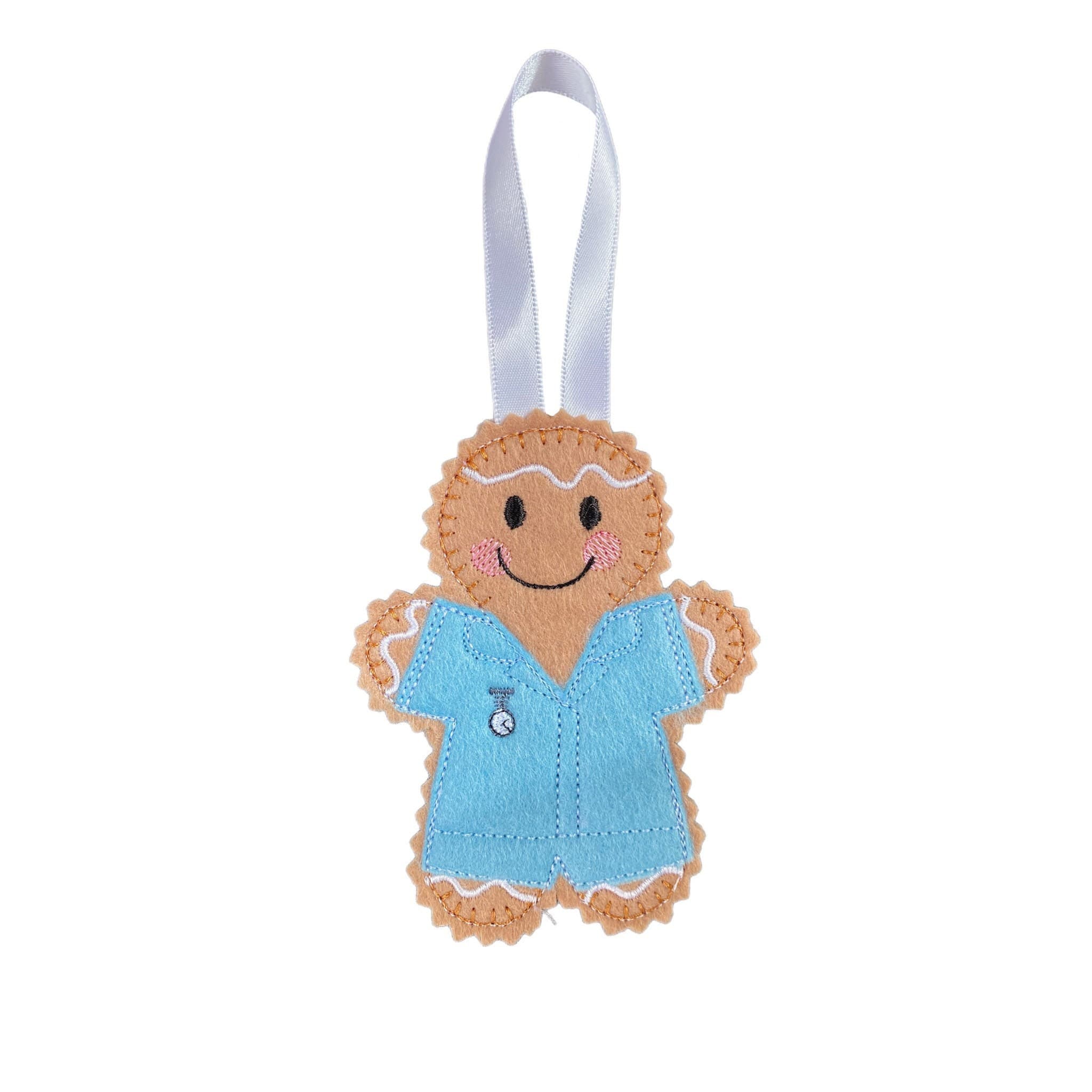 Nurse / Carer Gingerbread Man Felt Decoration