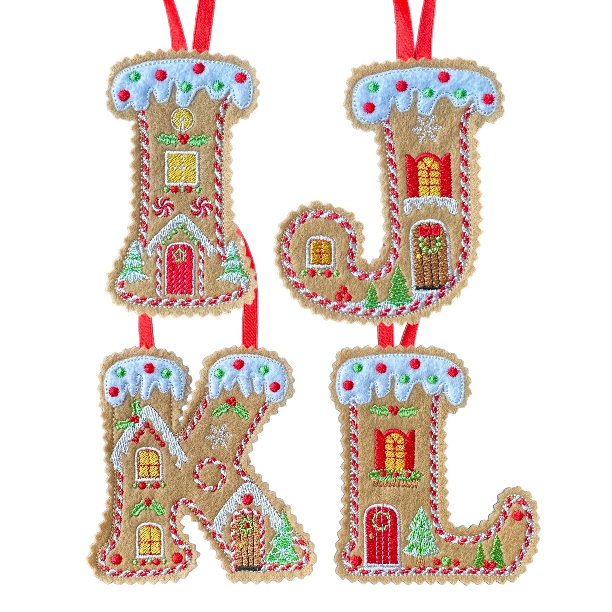Initial Gingerbread Letter Decoration – Personalised Felt Ornament / Gift Tag — image 4