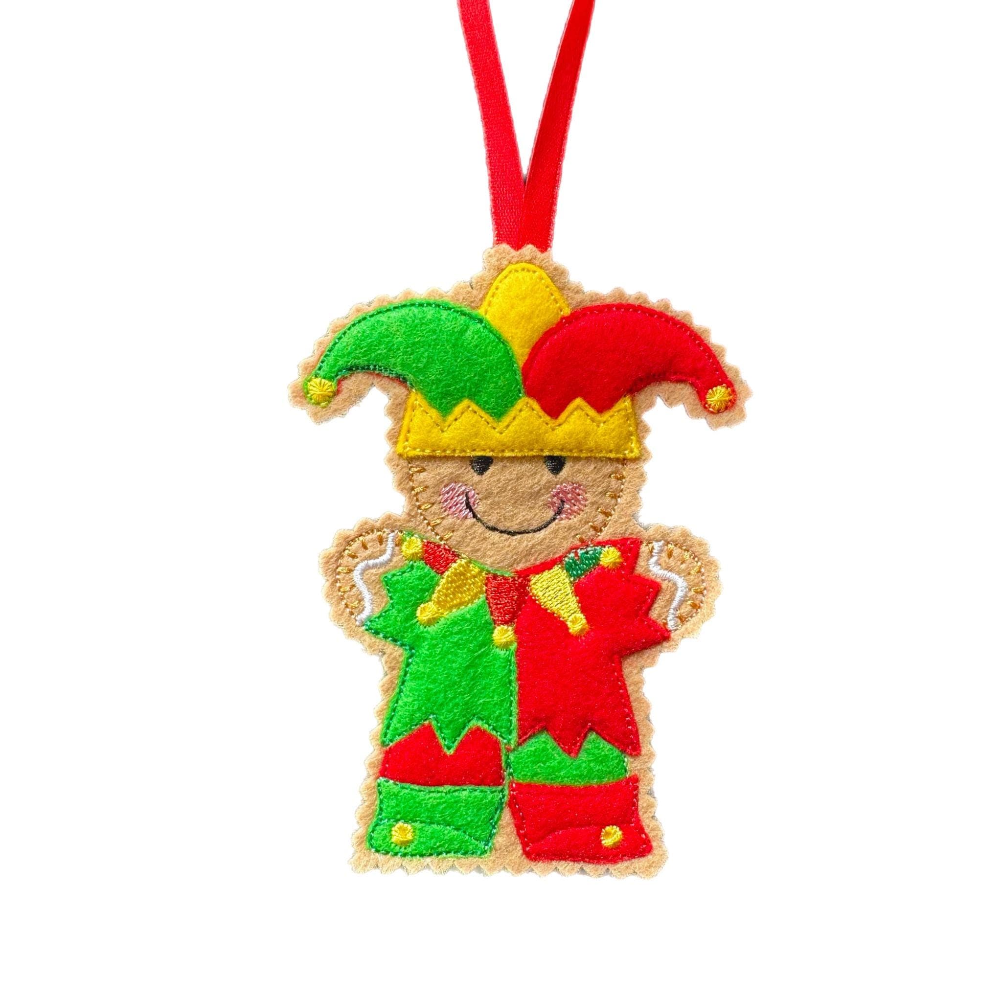 Medieval Jester Gingerbread Felt Decoration