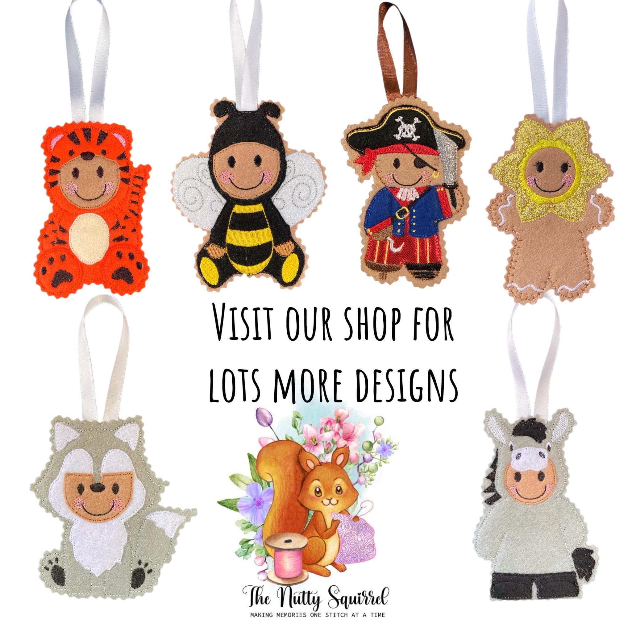 Viola - February Birth Month Flower Gingerbread Man Felt Decoration — image 3