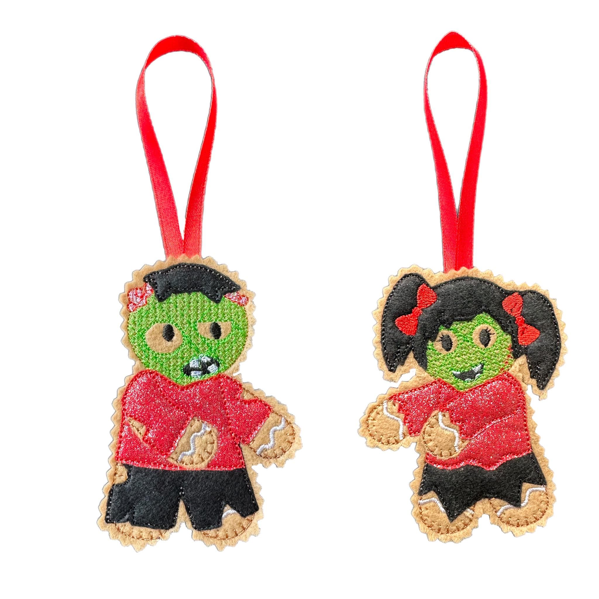 Zombie Gingerbread Decorations – Felt Halloween Ornaments — image 2