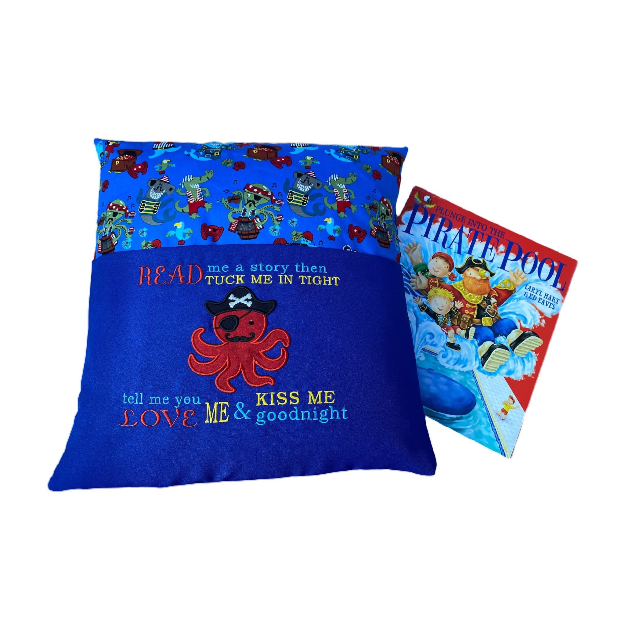 Pirate Octopus Reading Pillow: Nautical Children's Book Cushion — image 5