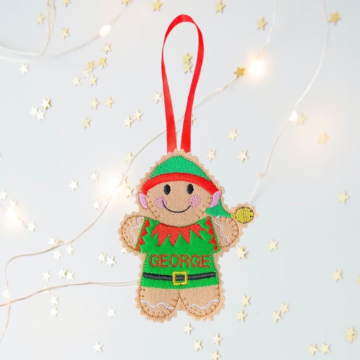Christmas Elf Gingerbread Man Felt Decoration — image 2