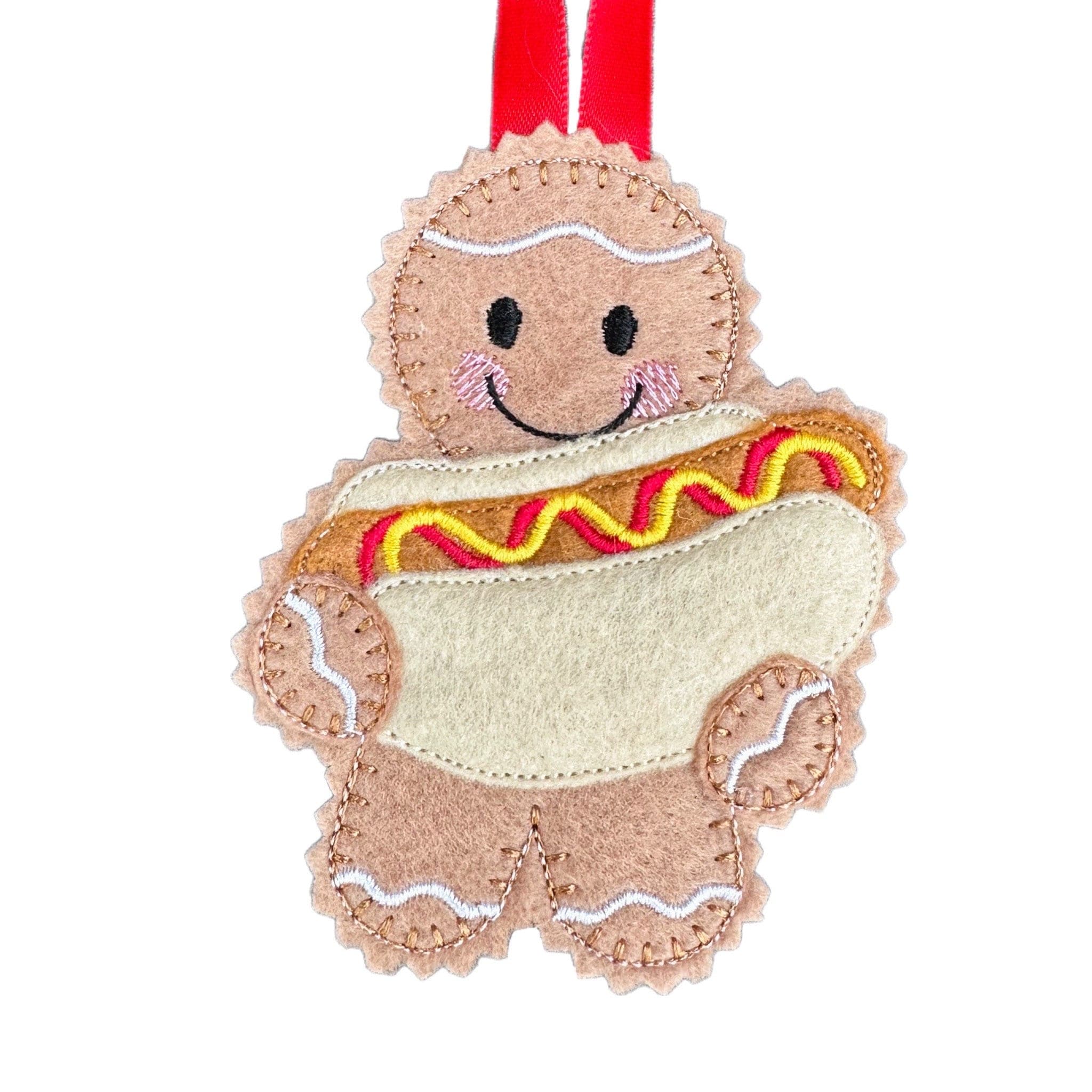 Hotdog Gingerbread Man Felt Decoration — image 2
