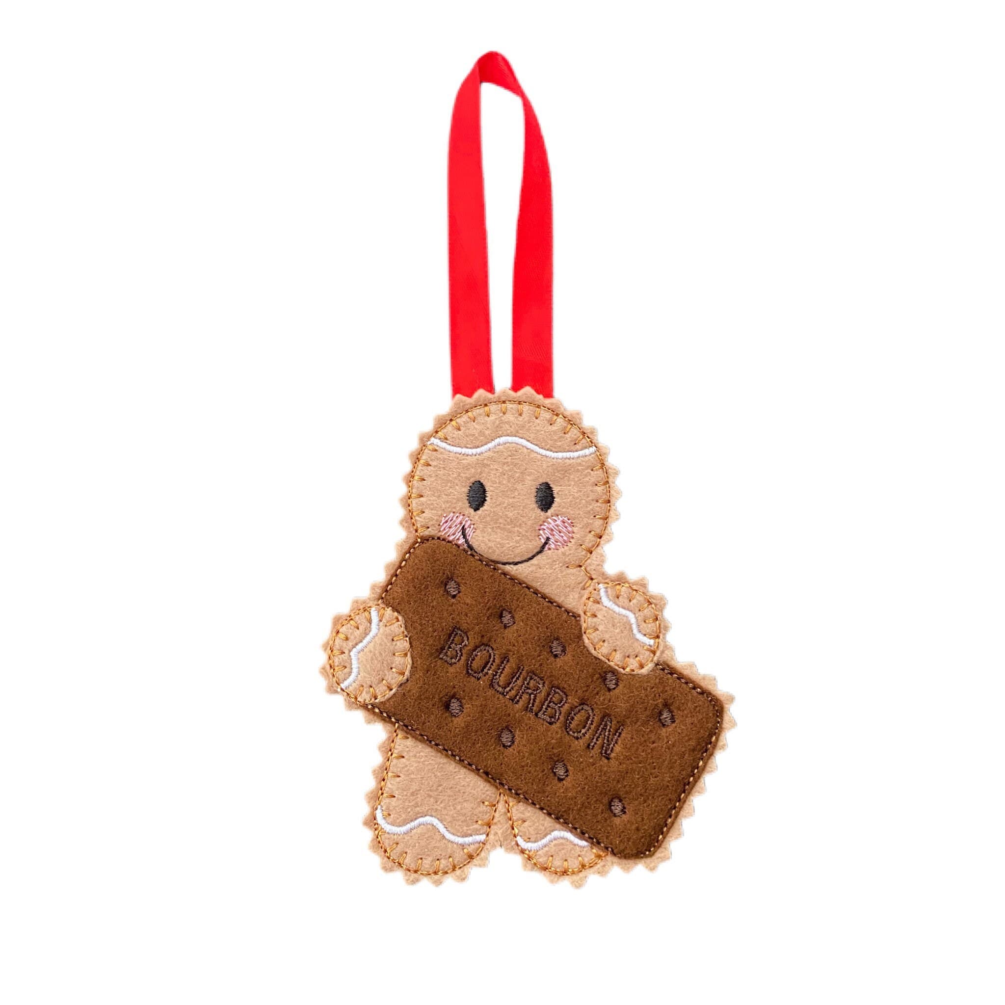 Bourbon Biscuit Gingerbread Man Felt Decoration
