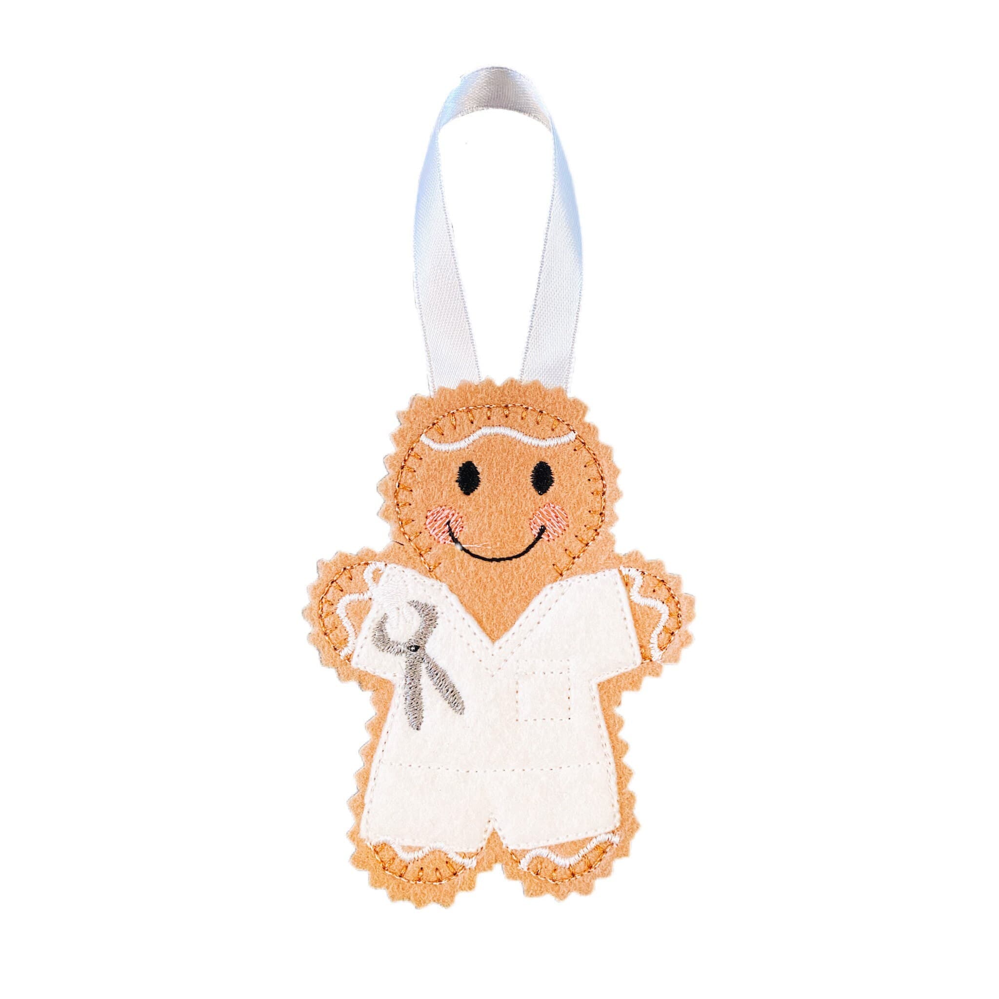 Dentist Gingerbread Man Felt Decoration