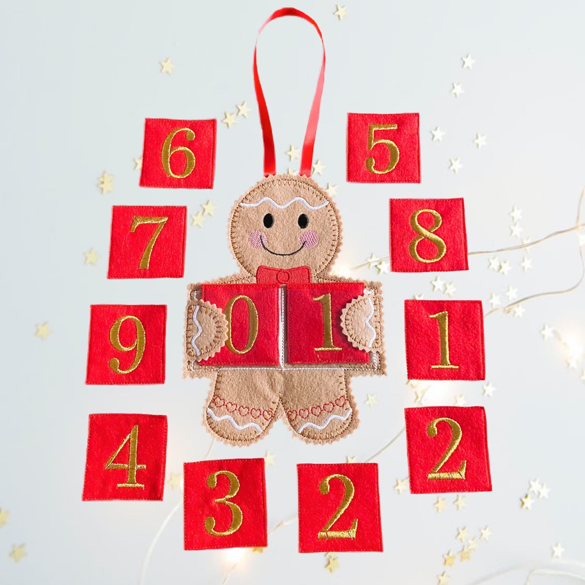 Gingerbread Man Felt Advent Countdown Calendar
