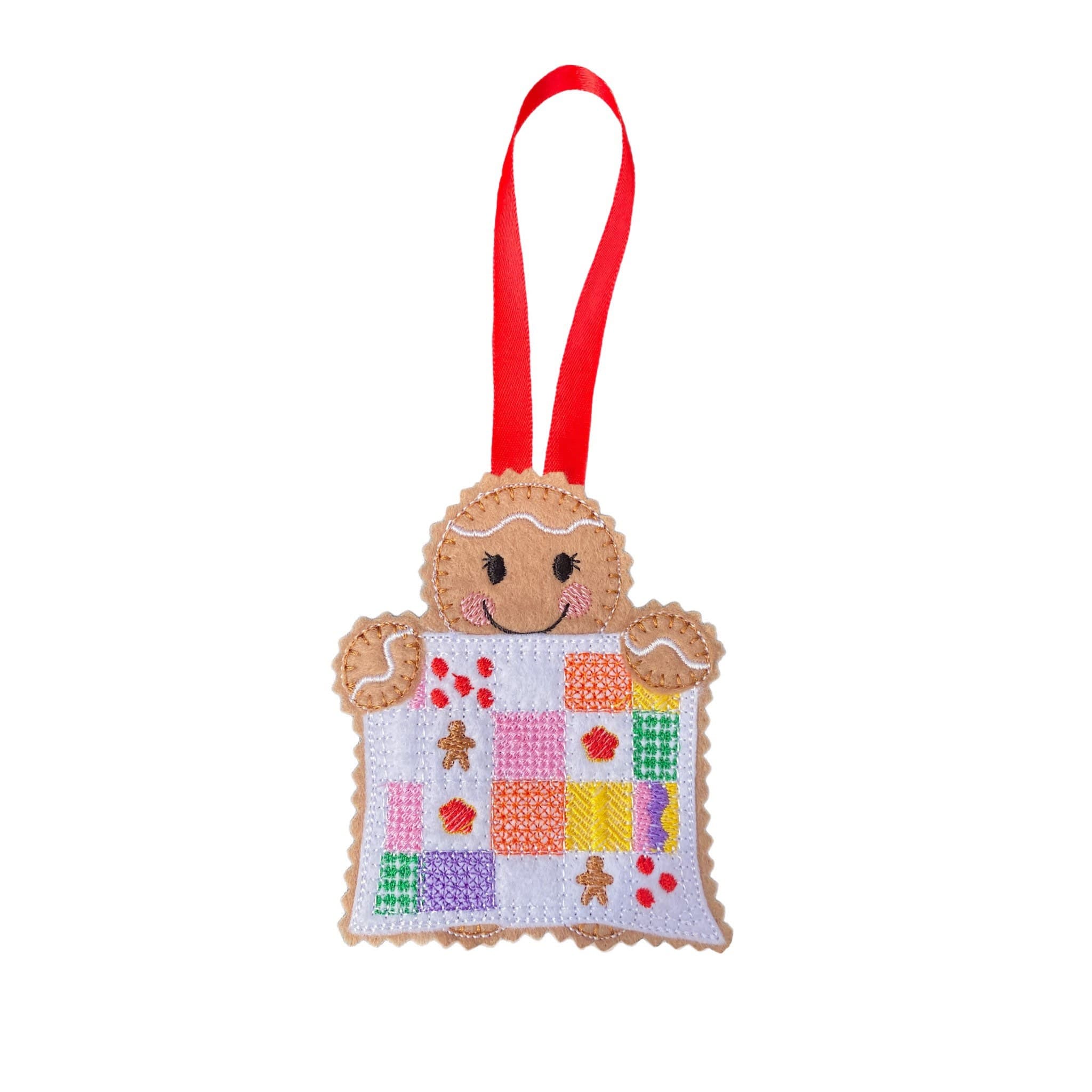 Quilter / Quilt Maker Gingerbread Man Felt Decoration