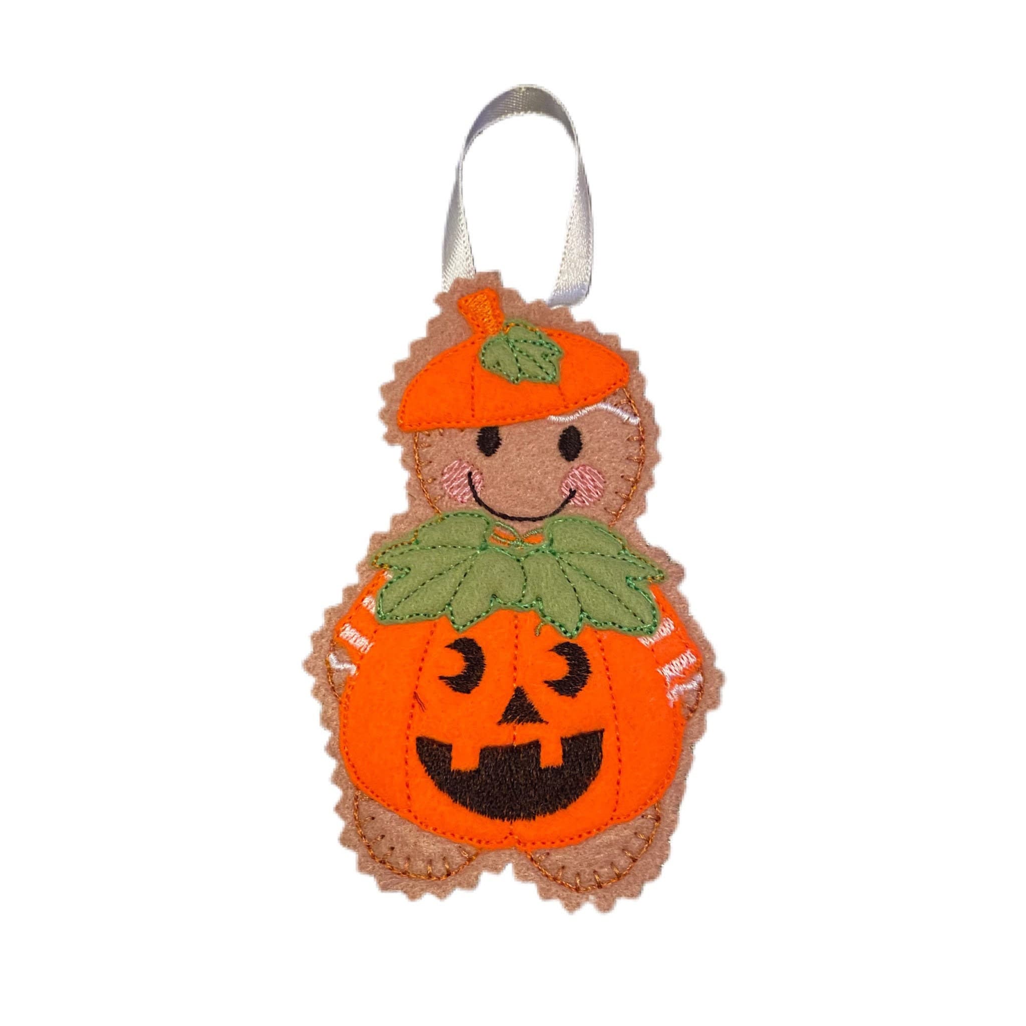 Pumpkin Gingerbread Man Halloween Felt Decoration