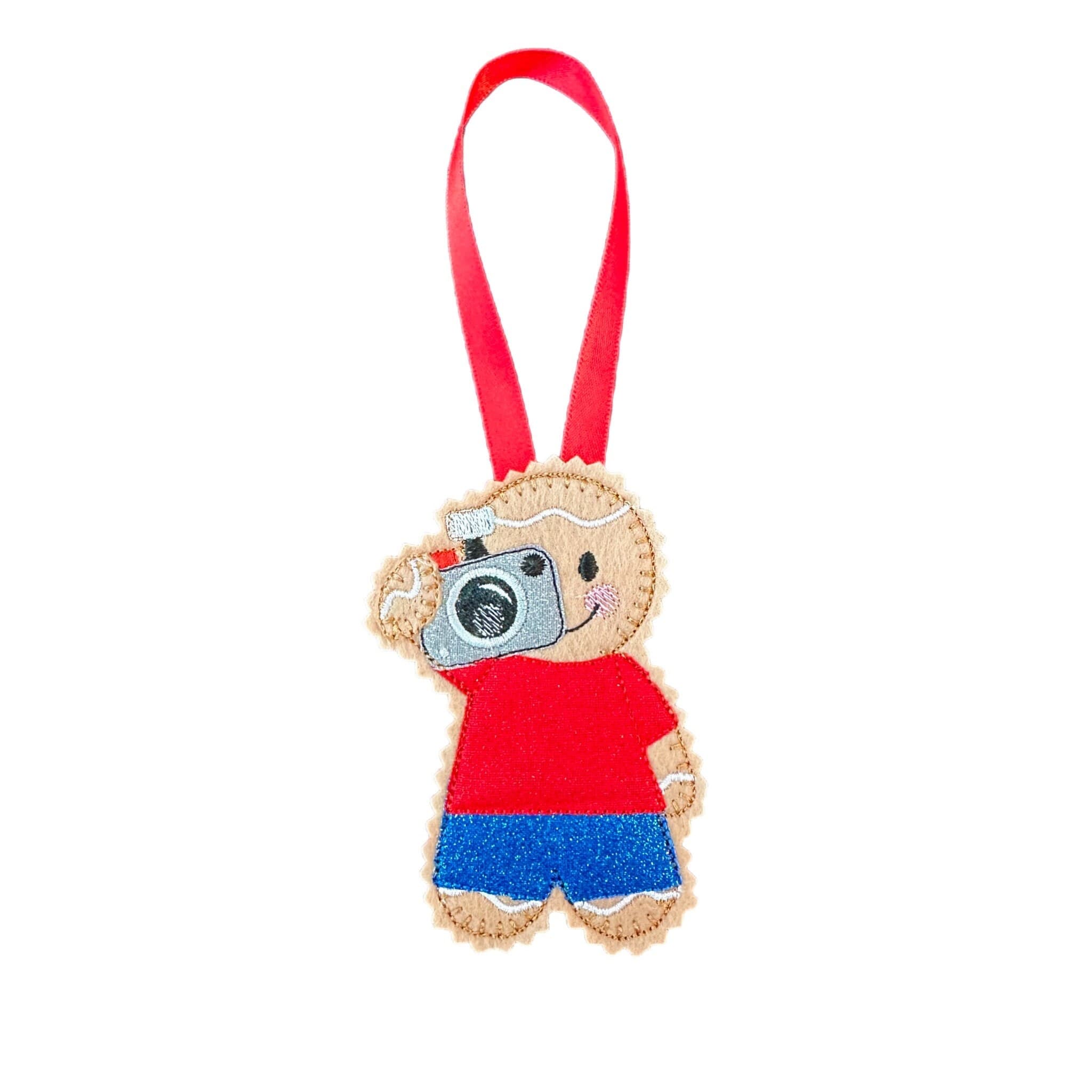 Photographer Gingerbread Man Felt Decoration