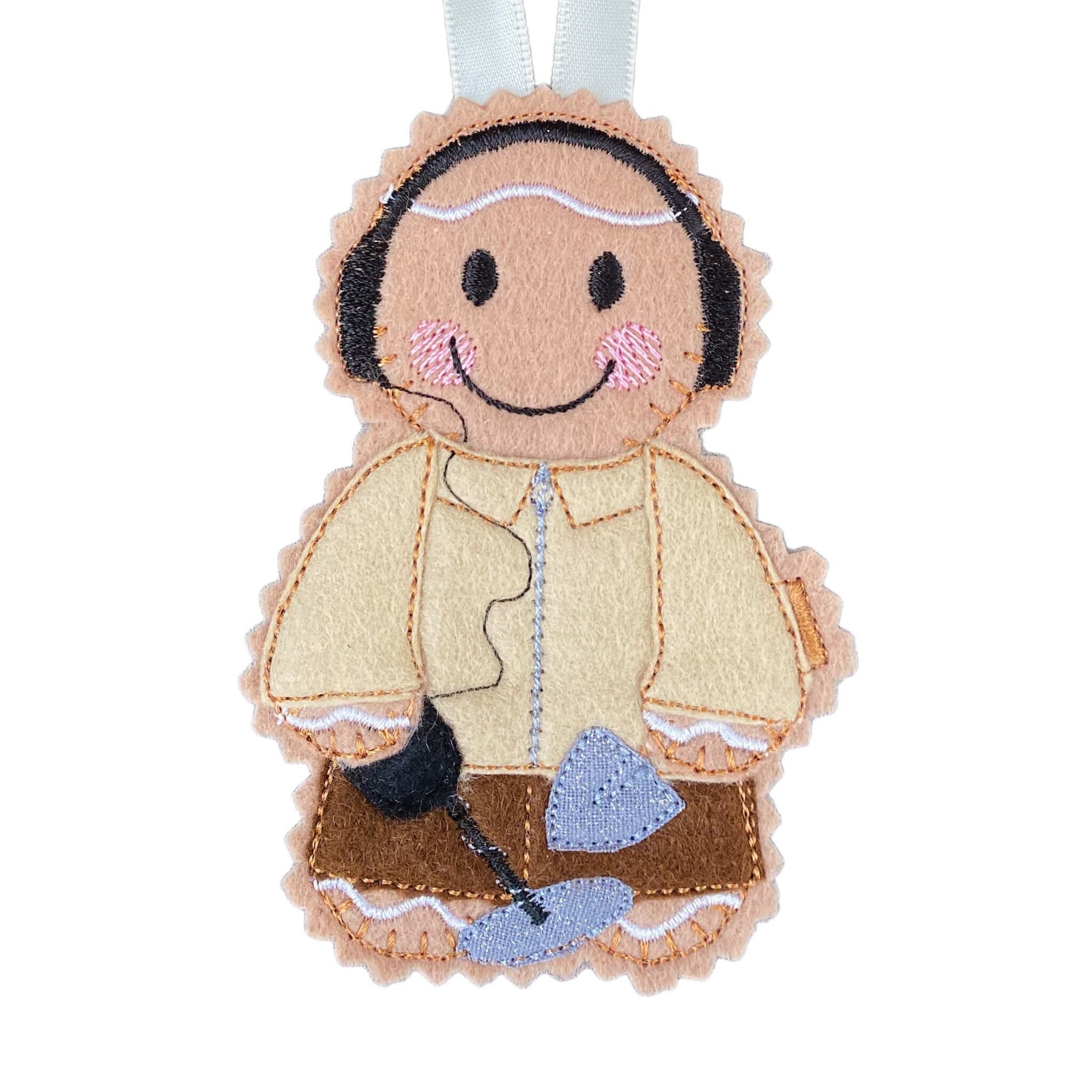 Metal Detector Gingerbread Man Felt Decoration — image 2