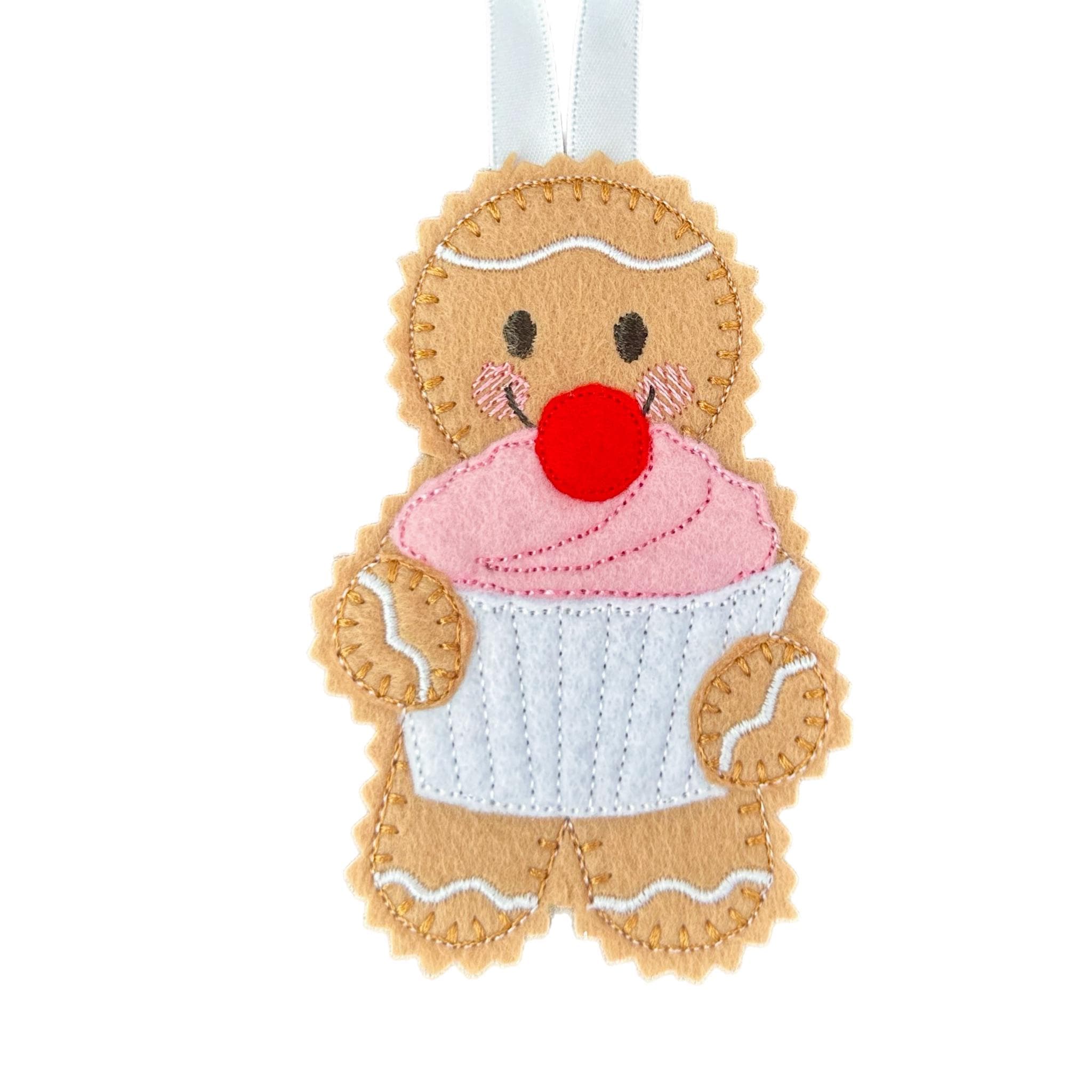 Cupcake Gingerbread Felt Decoration