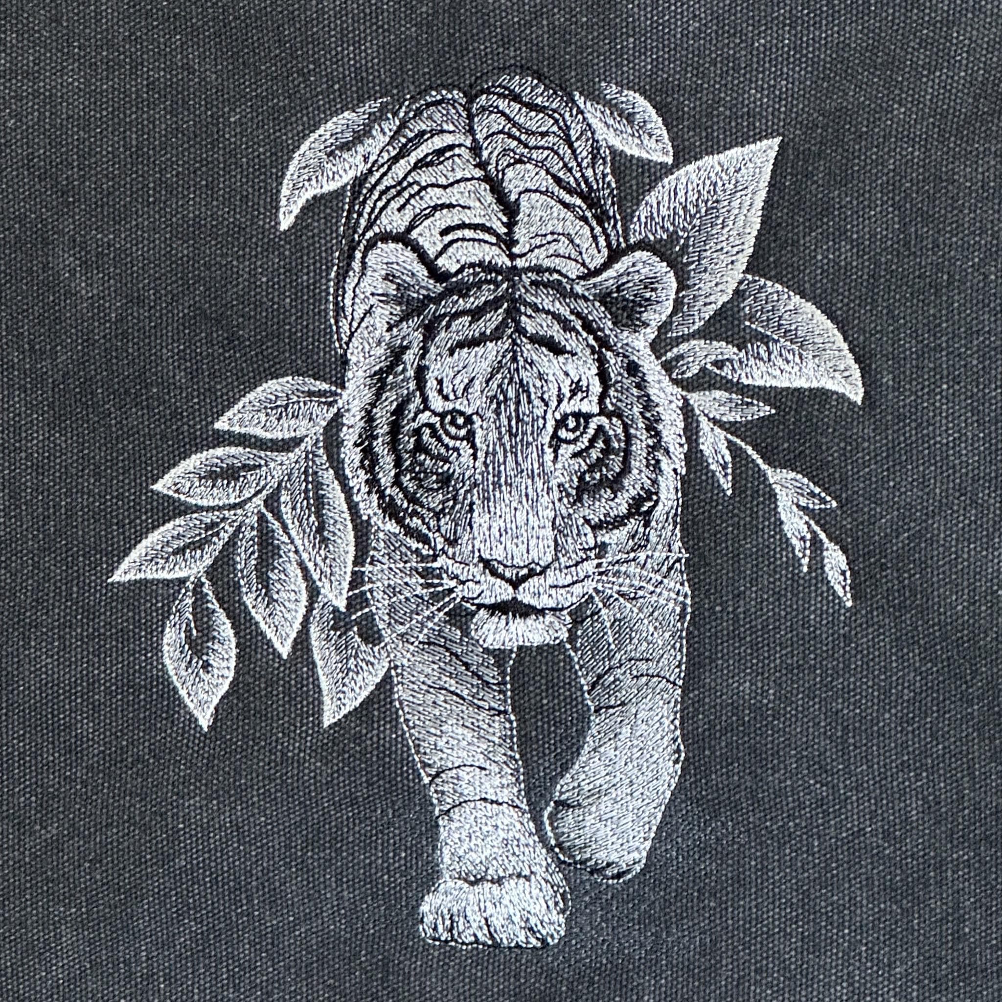 Tiger Embroidered Bag, Cotton Canvas Messenger Bag — image 3