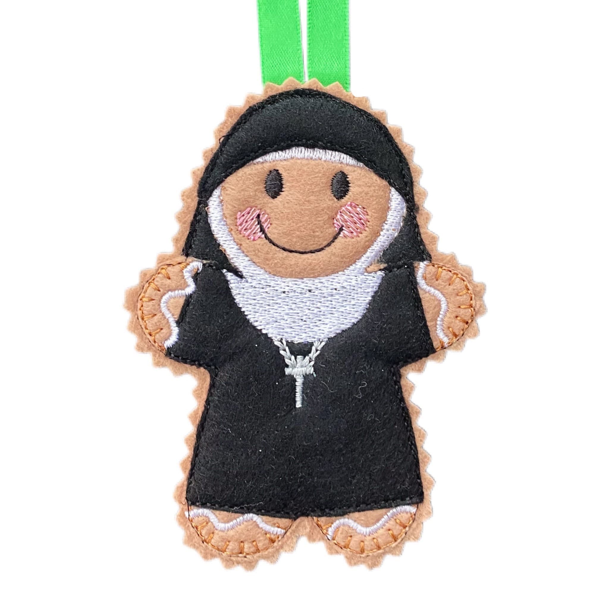 Nun Gingerbread Man Felt Decoration — image 2