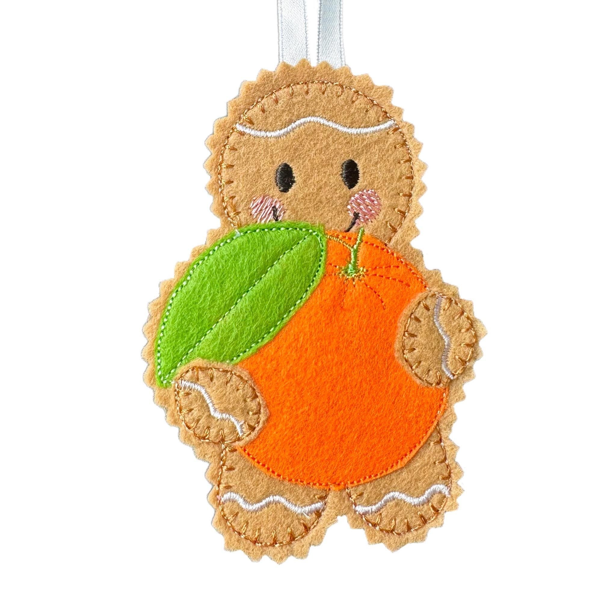 Orange Felt Gingerbread Ornament: Handmade Christmas Tree Decor — image 2