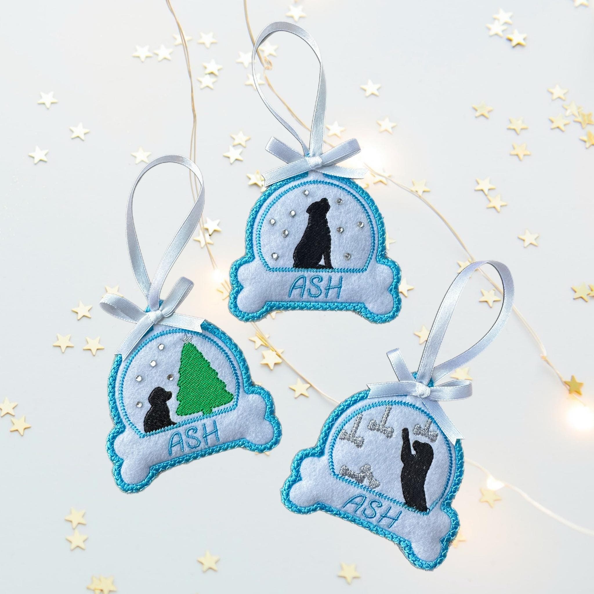 Dog Snow Globe Felt Christmas Bauble Decoration - Personaliseable — image 8