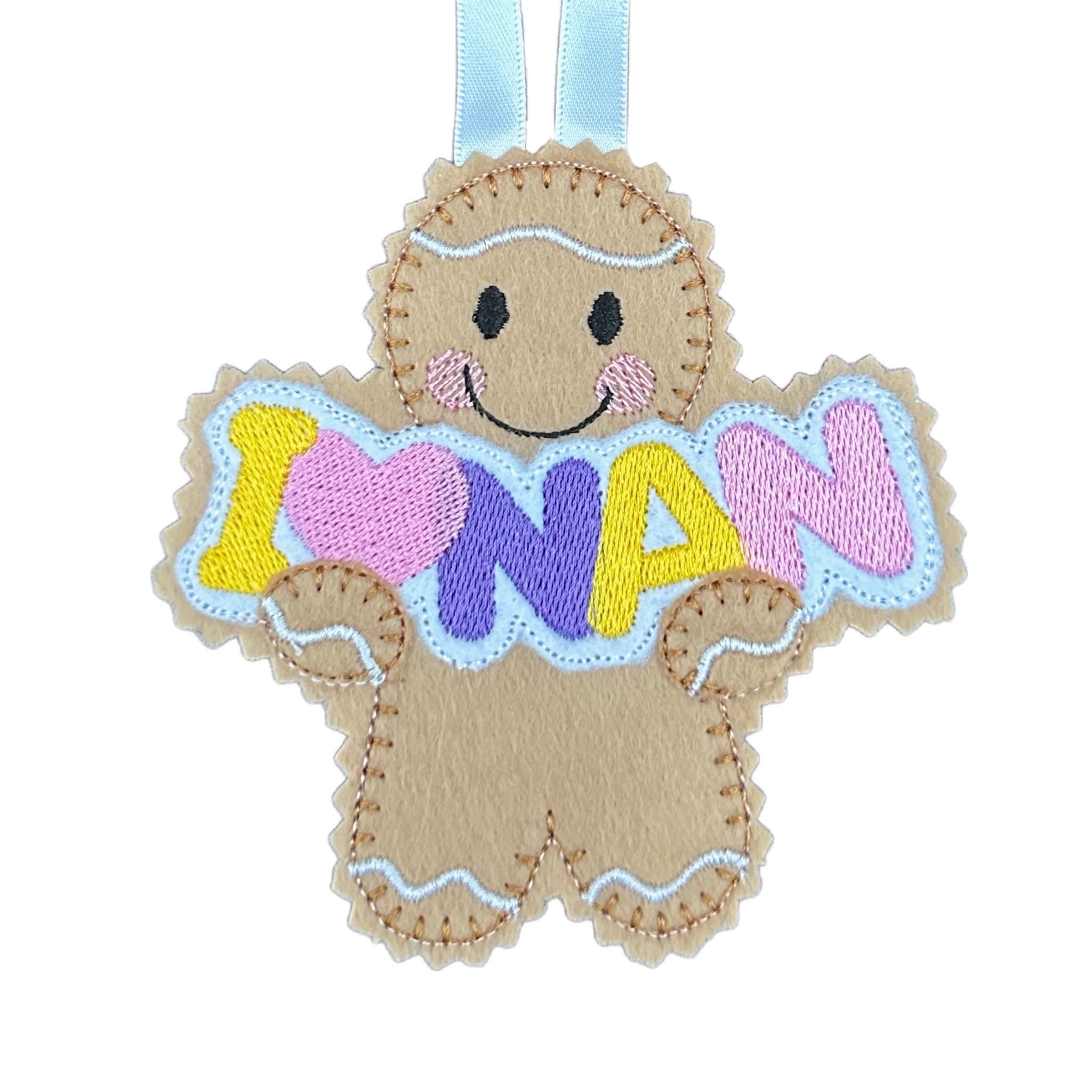 I Love Nan Gingerbread Man Felt Decoration — image 2