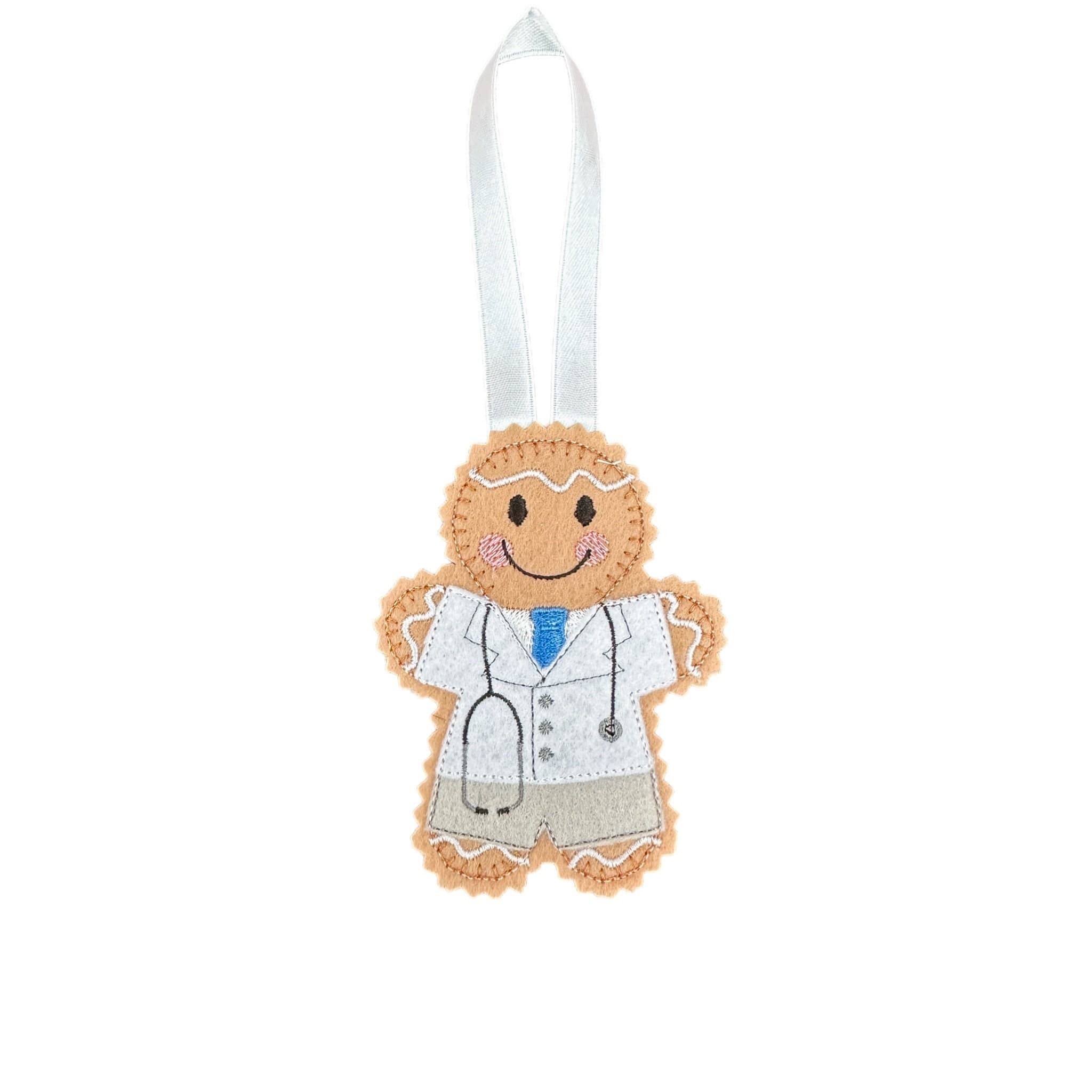 Doctor / Physician Gingerbread Man Felt Decoration