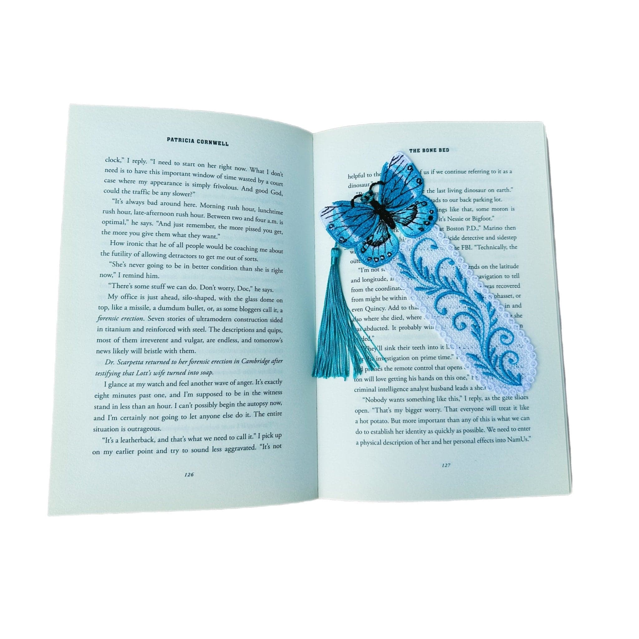 Butterfly Lace Embroidered Bookmark