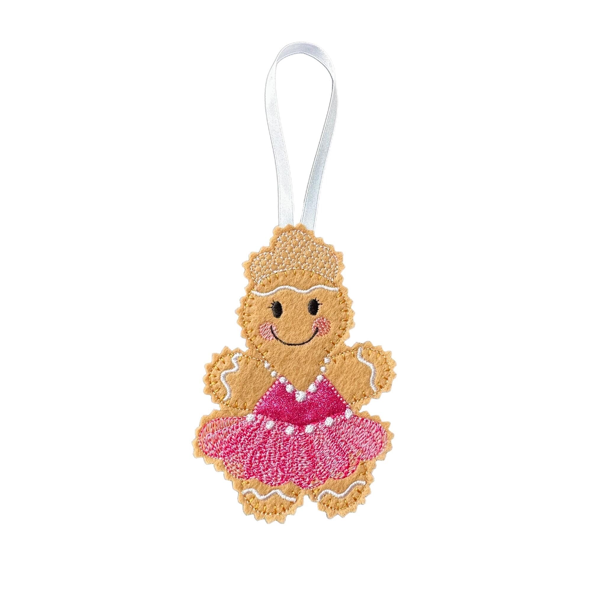 Ballerina Gingerbread Man Felt Decoration — image 3
