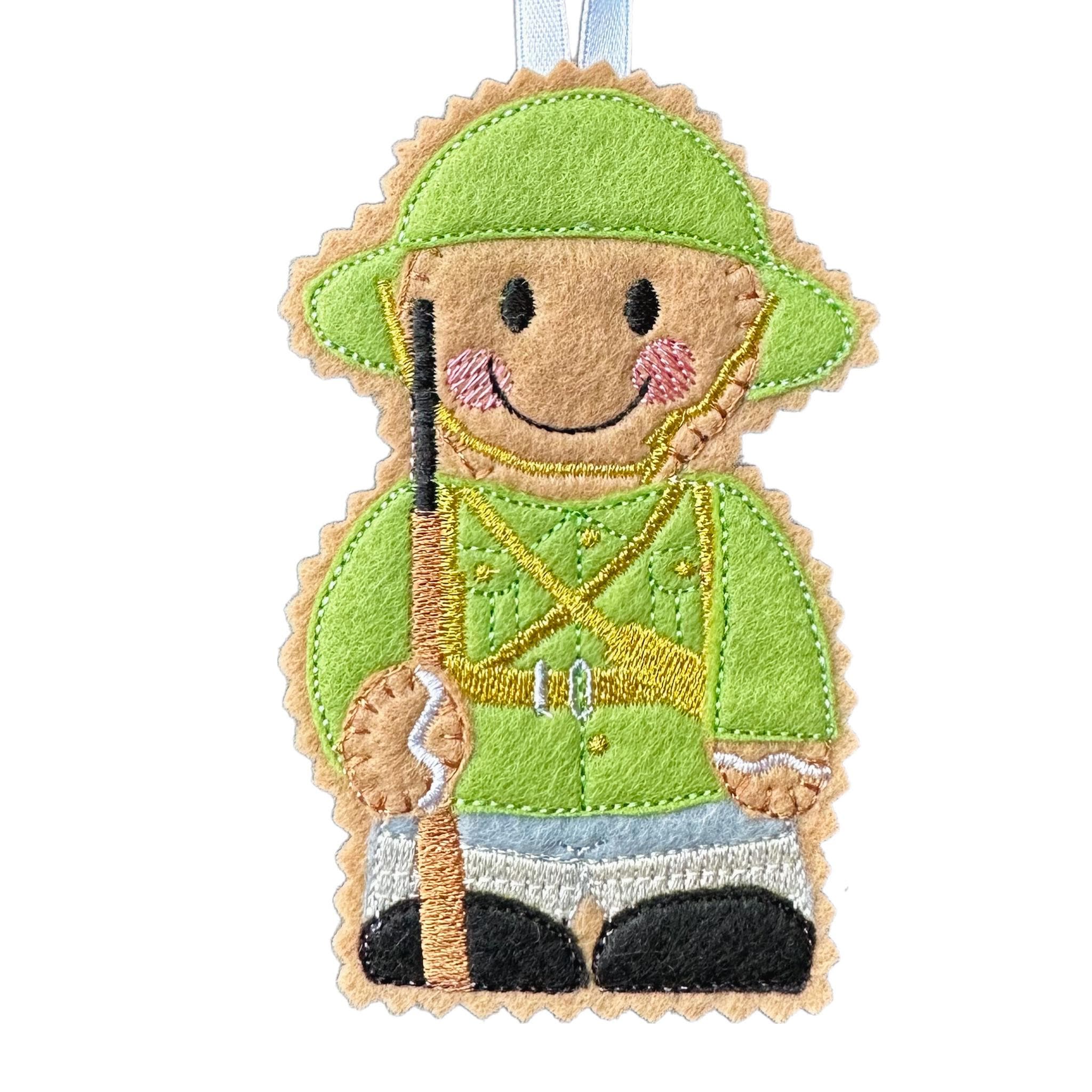 WW1 Tommy Soldier Gingerbread Man Felt Decoration — image 3