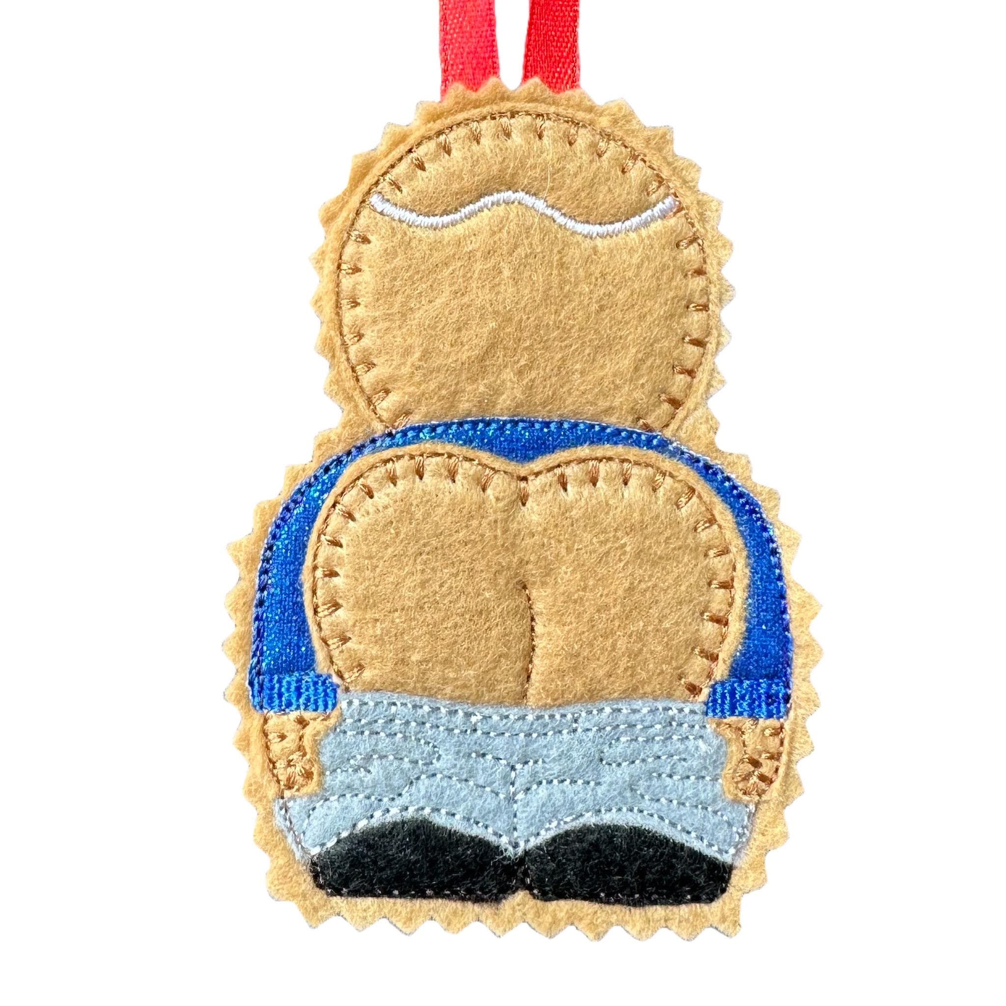 Mooning / rude Gingerbread Man Felt Decoration — image 2