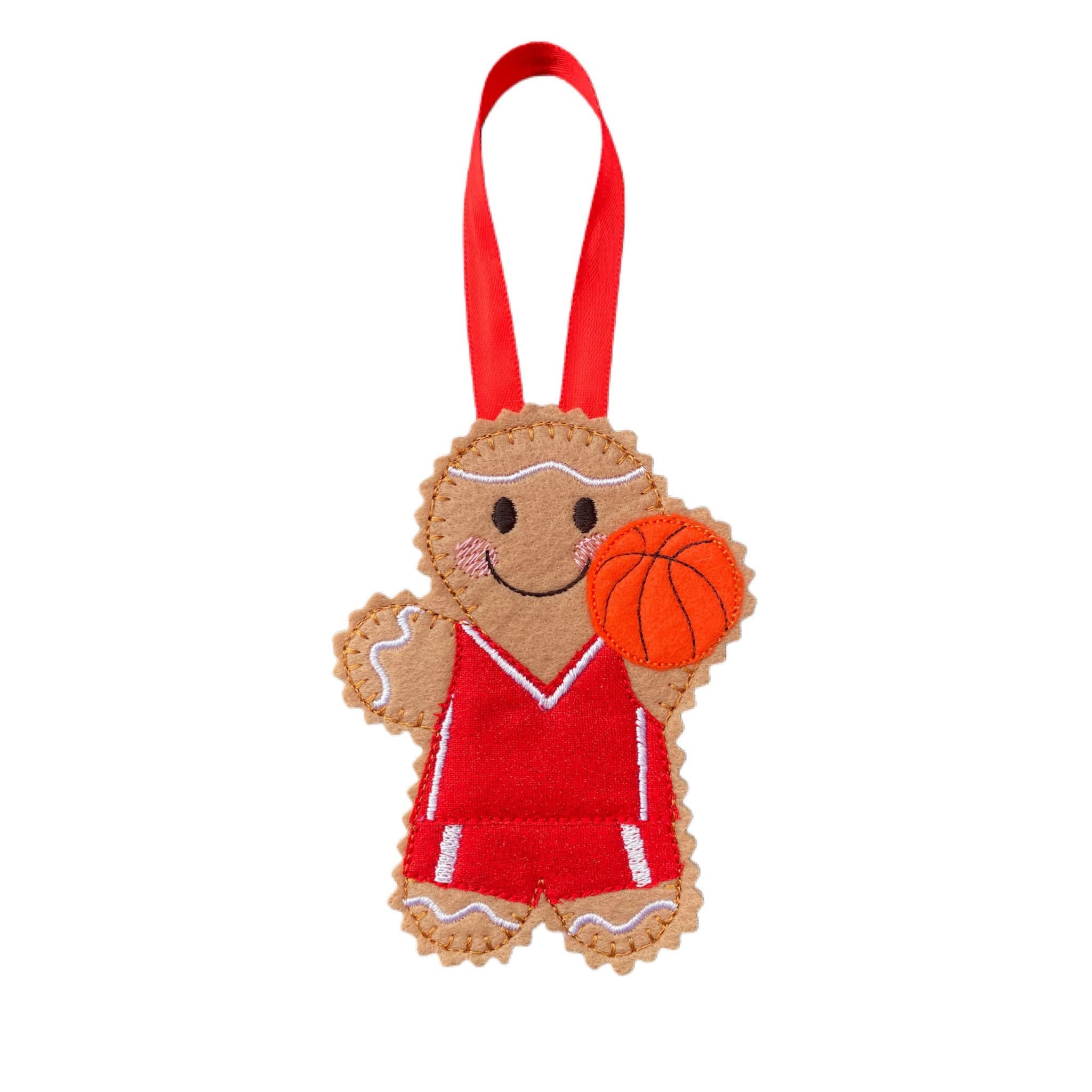 Basketball Gingerbread Man Felt Decoration