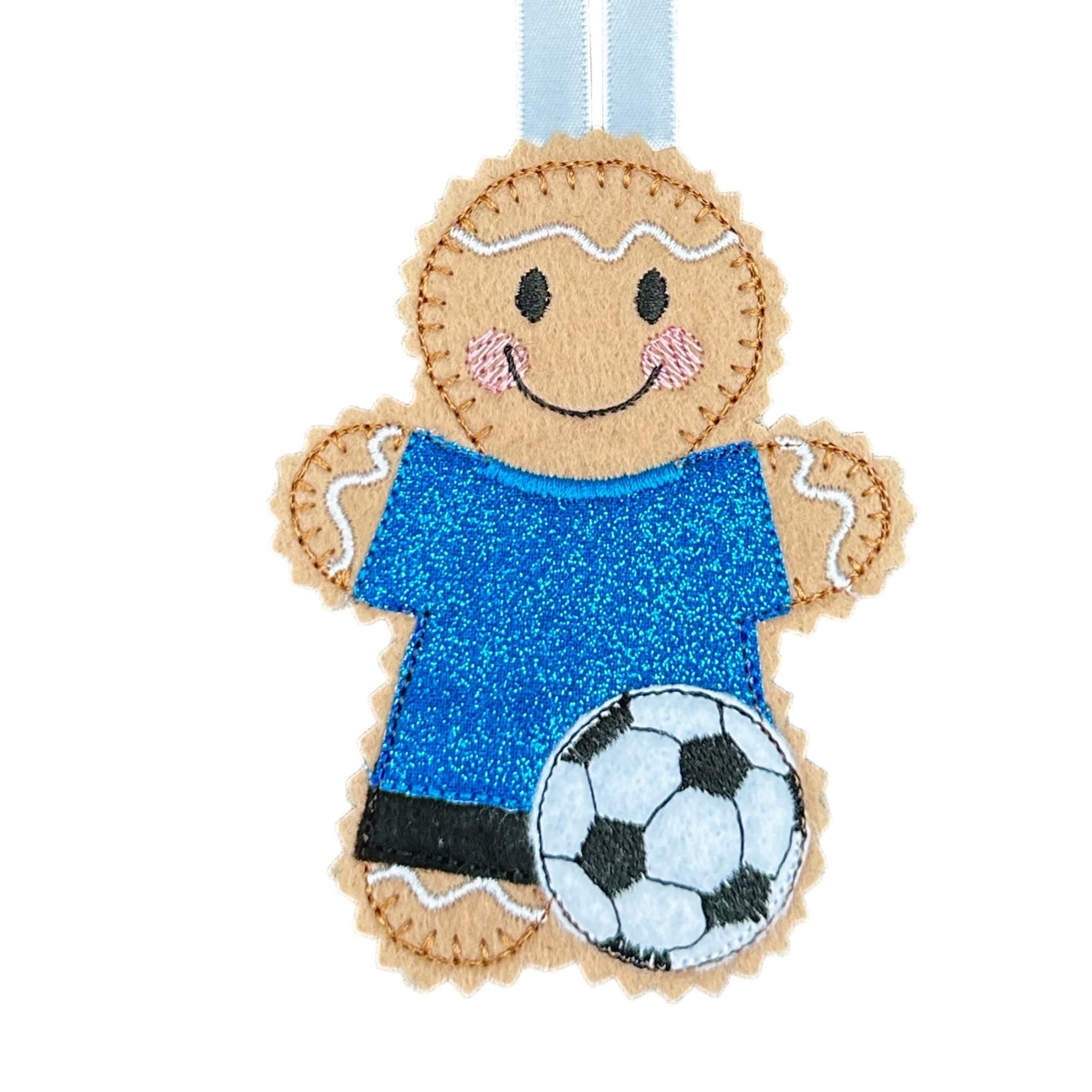 Football Gingerbread Man Felt Decoration — image 4