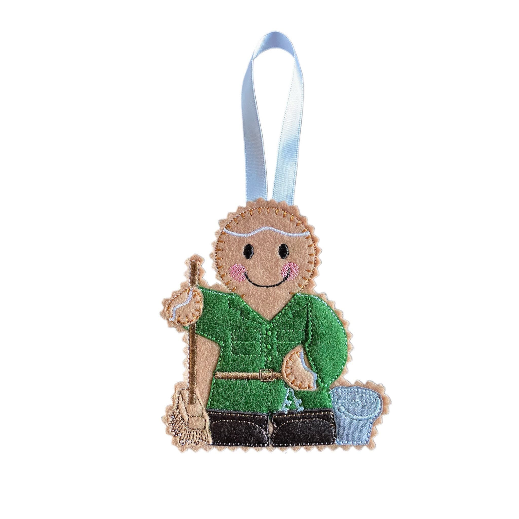 Zoo Keeper Gingerbread Man Felt Decoration, Animal Carer