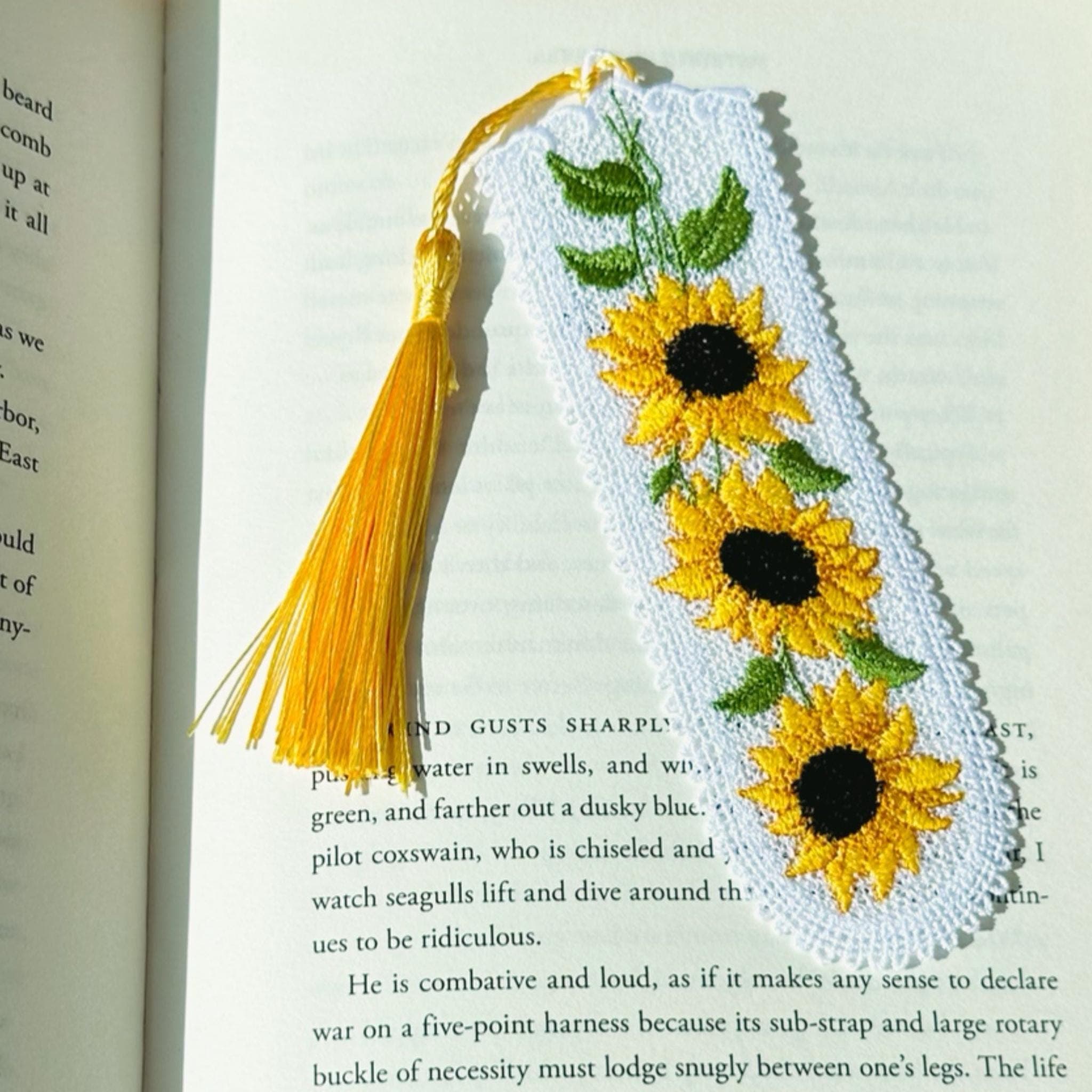 SunFlower Lace Embroidered Bookmark — image 2