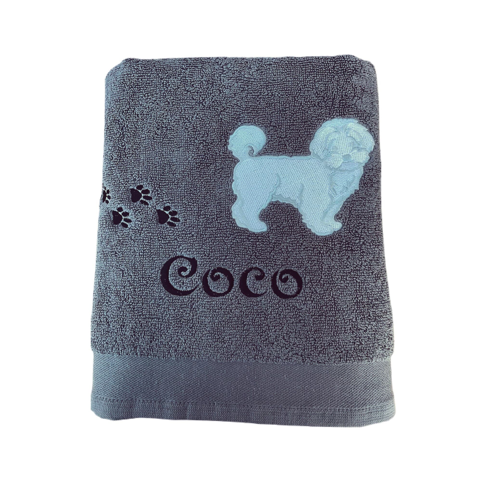 Maltipoo / Bichon Frise Dog Bath Towel (personalized) Personalised Towel
