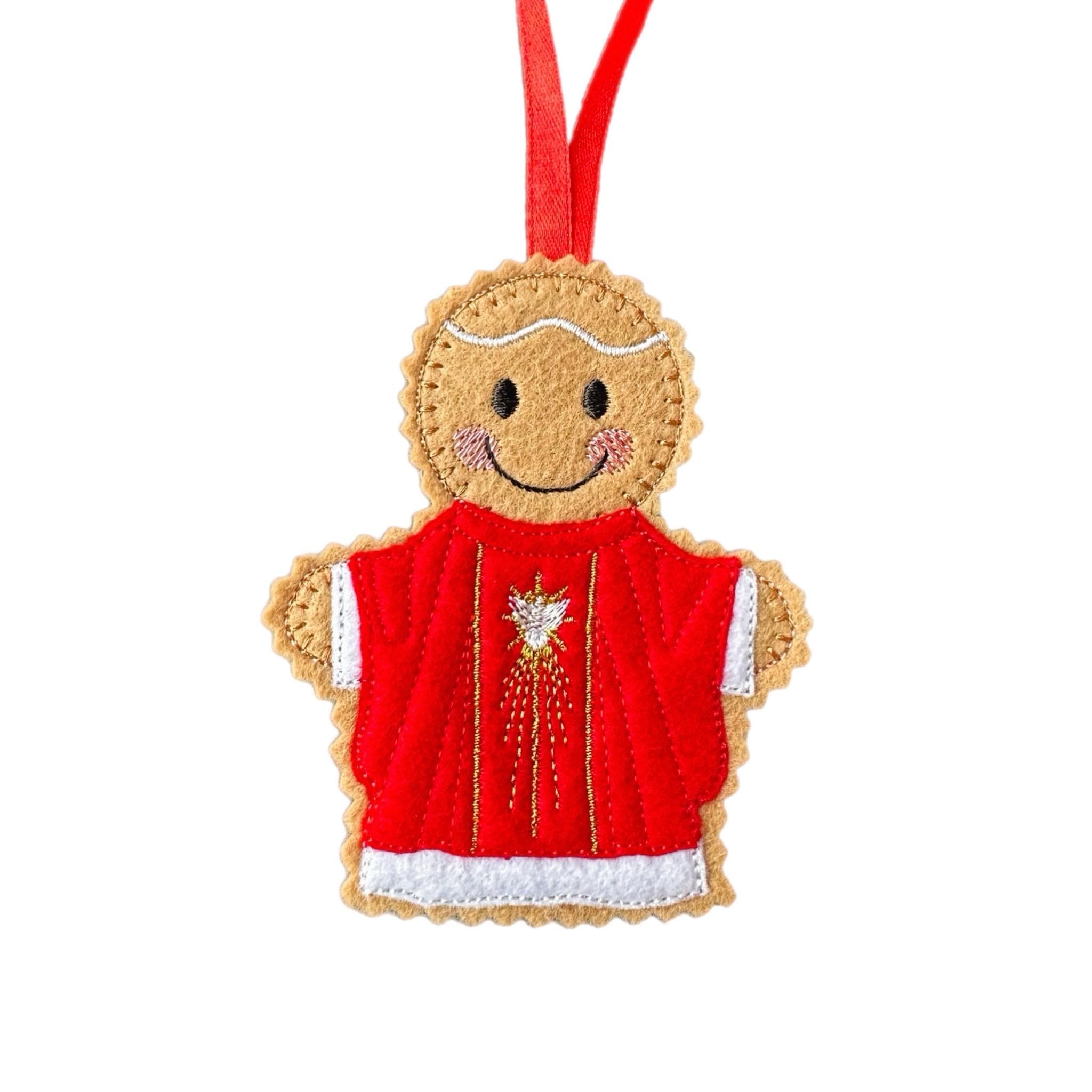 Catholic Priest Gingerbread Felt  Ornament: Religious Christmas Decor