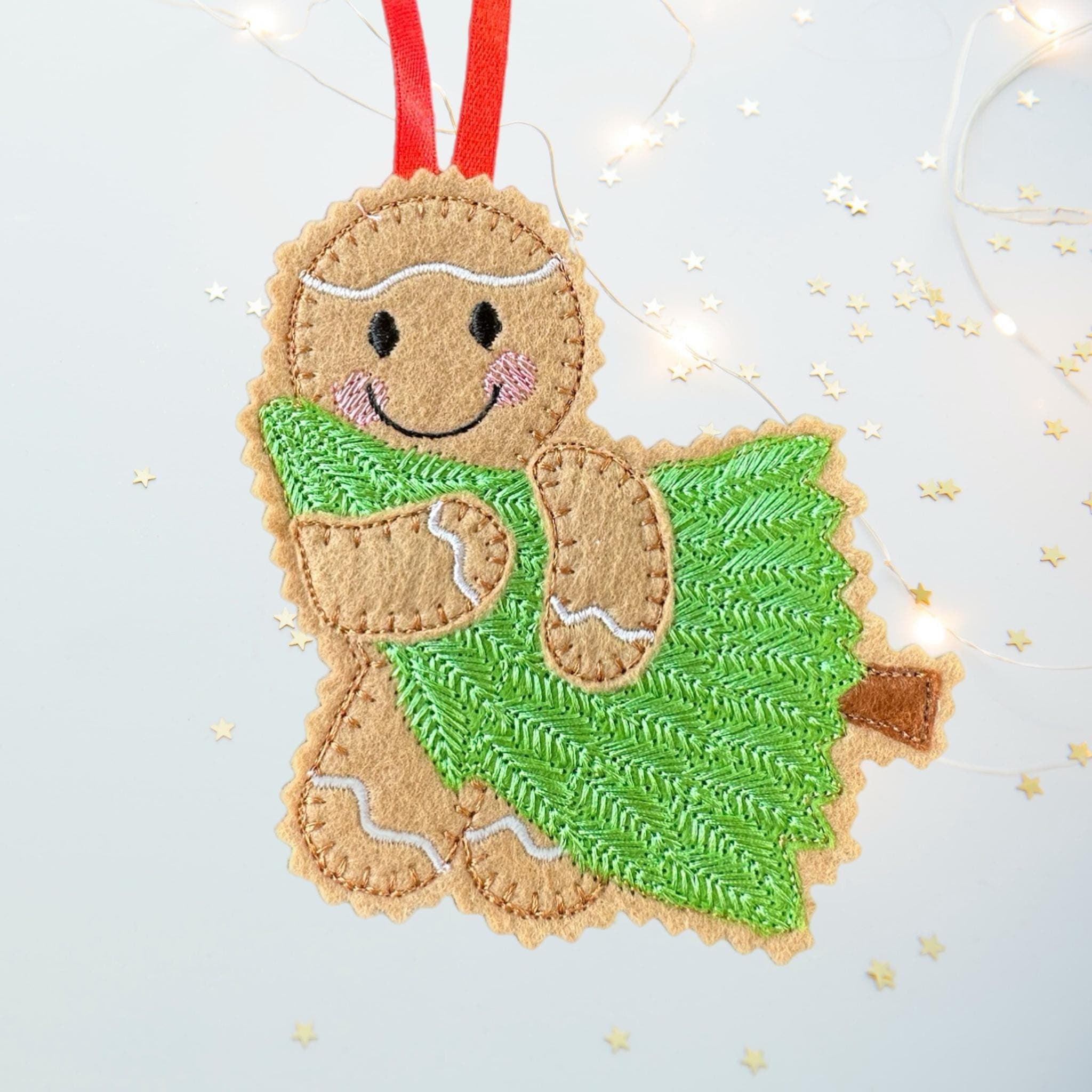 Christmas Tree Gingerbread Felt Decoration – Tree Shopping